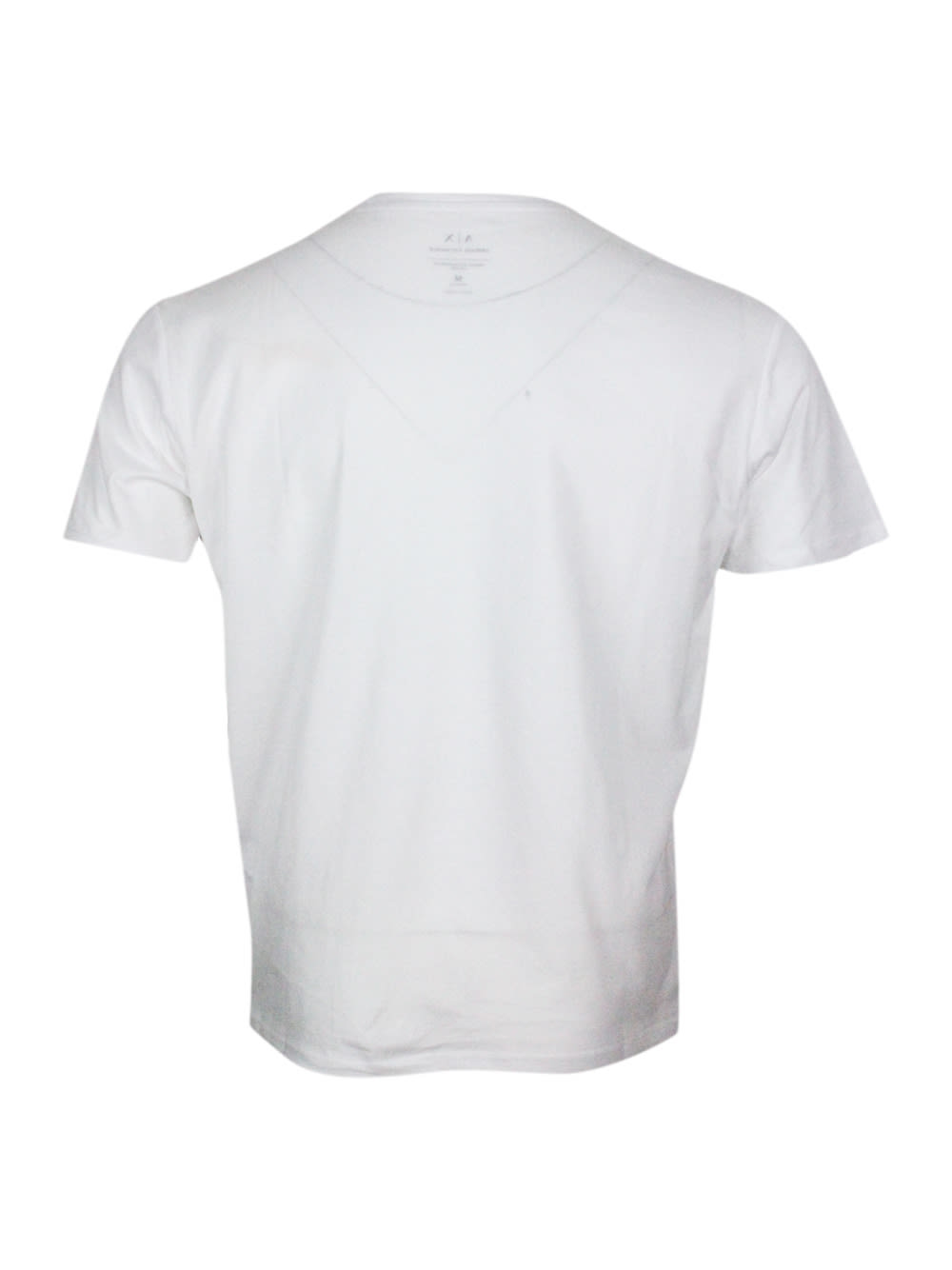 Shop Armani Collezioni Short-sleeved Crew-neck T-shirt With Three-dimensional Logo On The Chest In White