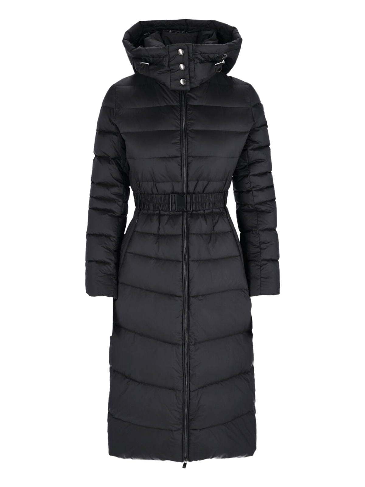 Tatras Quilted Long Jacket High Collar In Black
