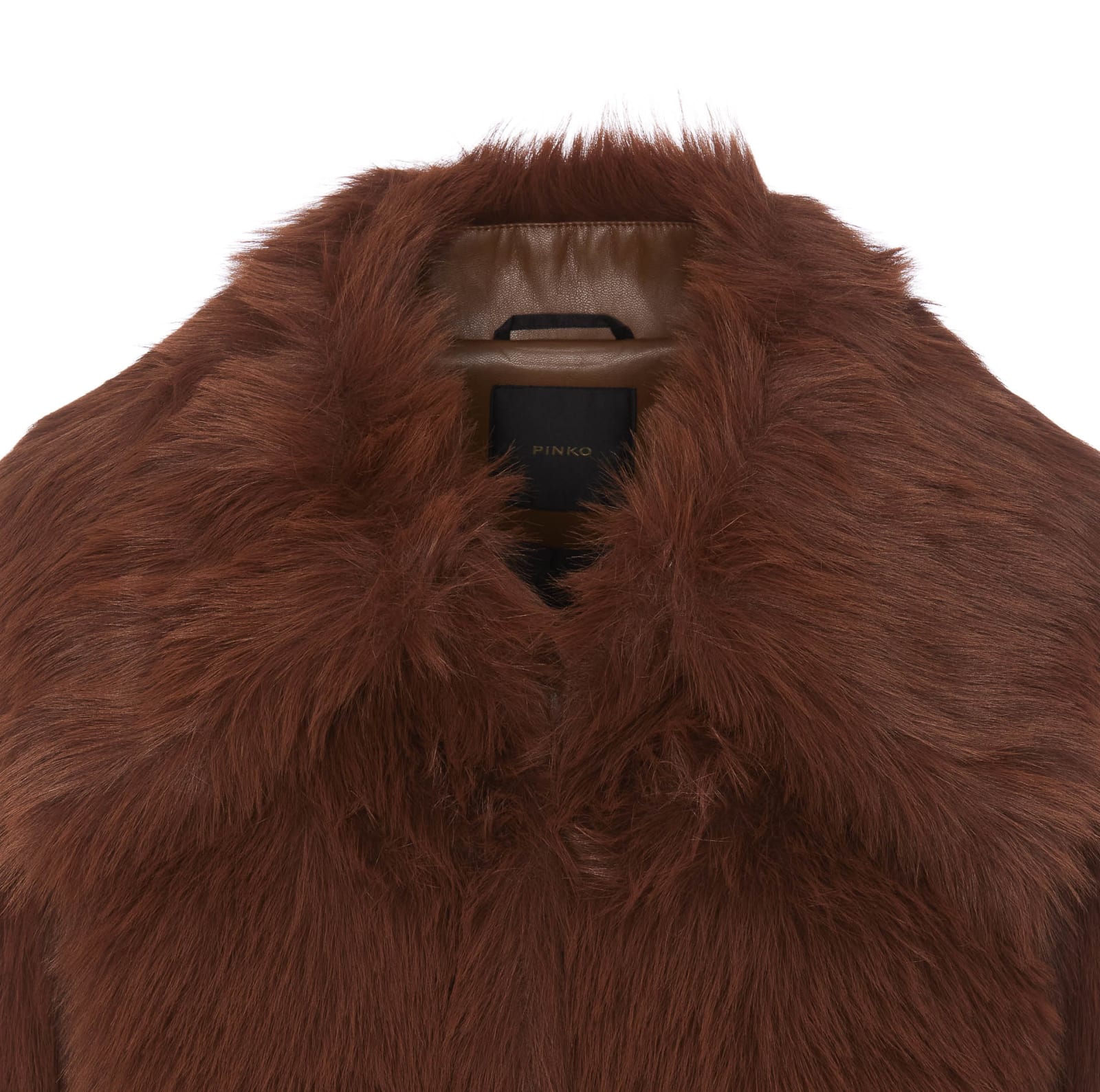 Shop Pinko Cattivik Faux Fur Coat In Brown