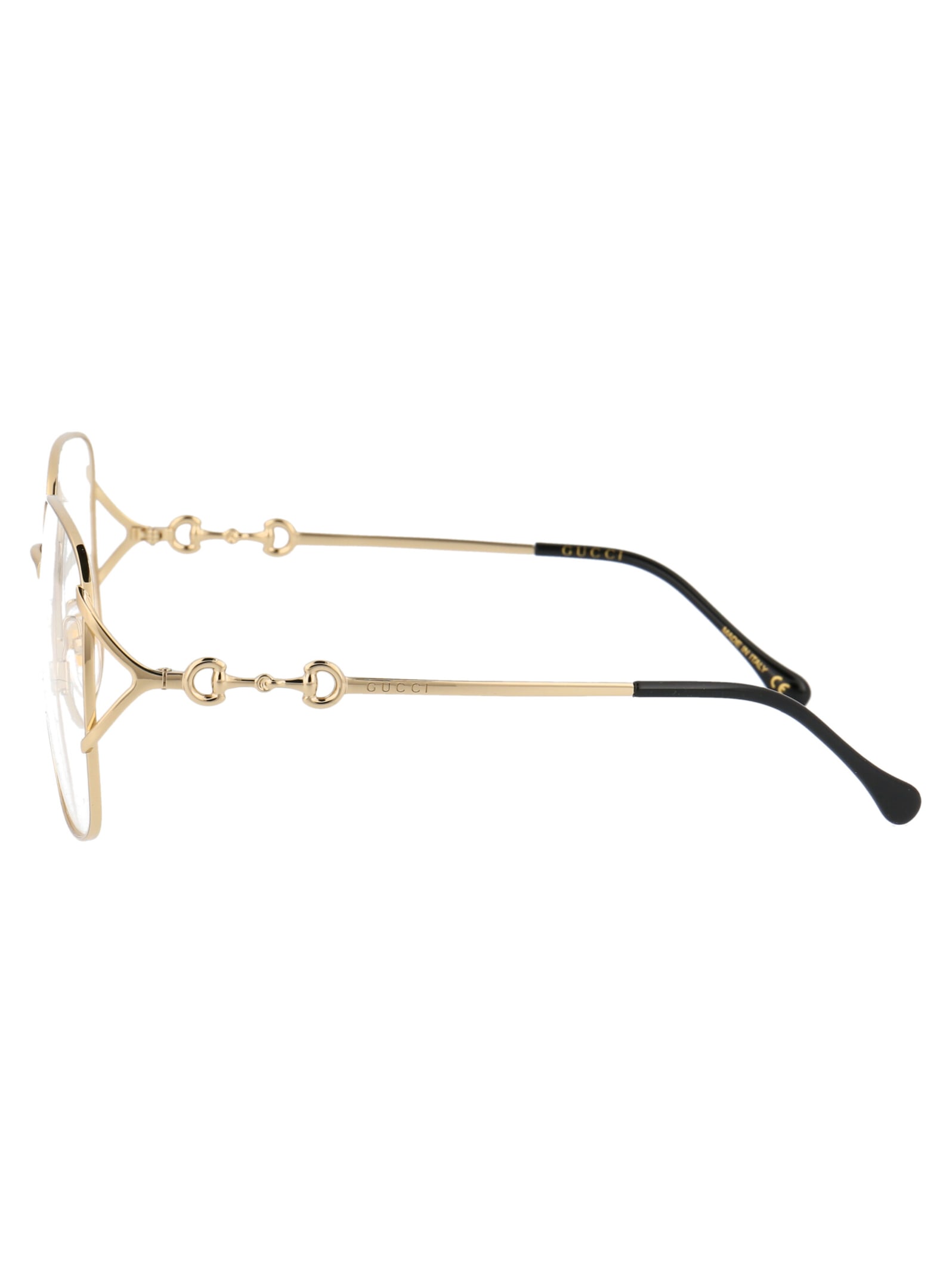 Shop Gucci Gg1019o Glasses In 001 Gold Gold Transparent