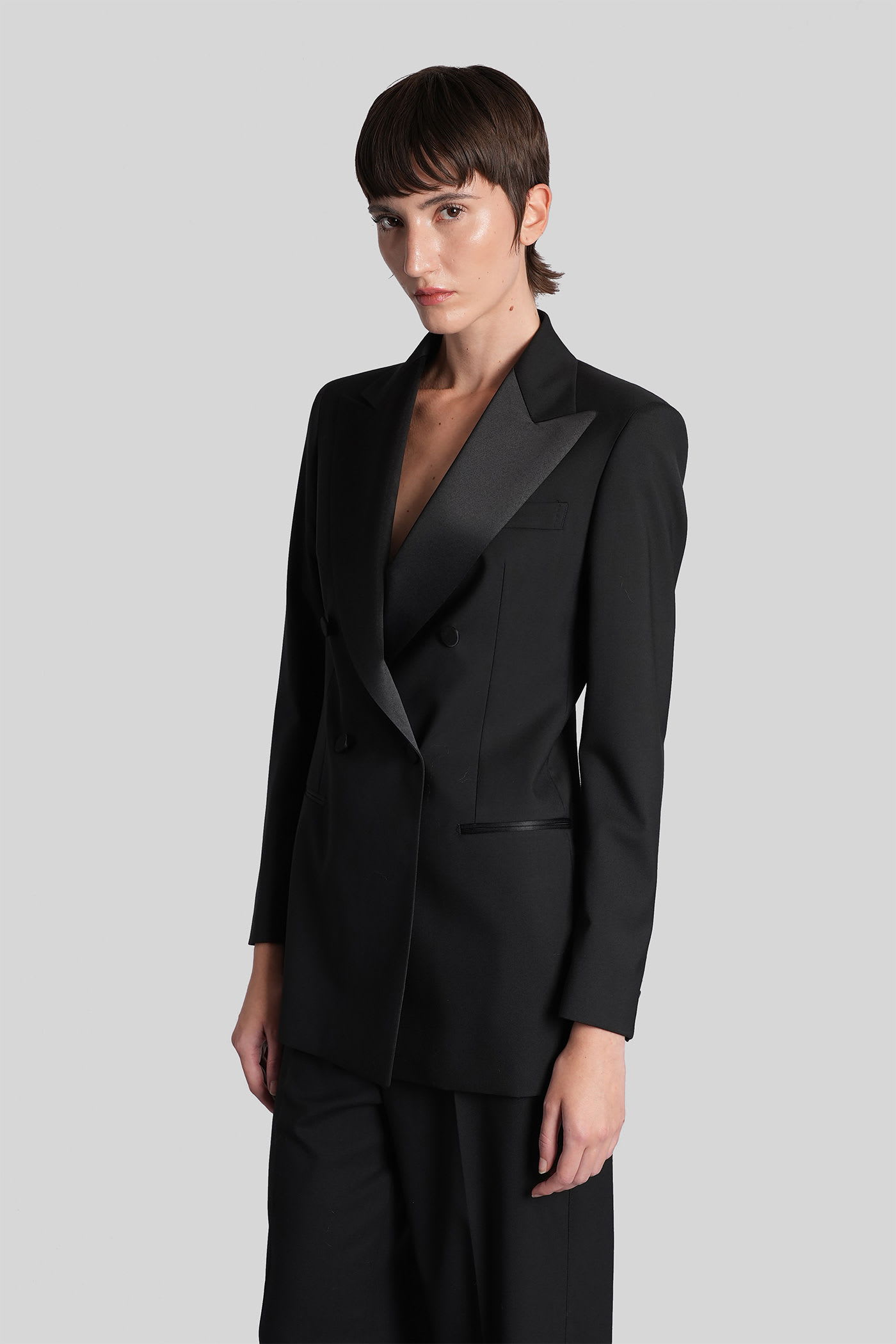 Tagliatore K-elenia Blazer In Black Wool In Black