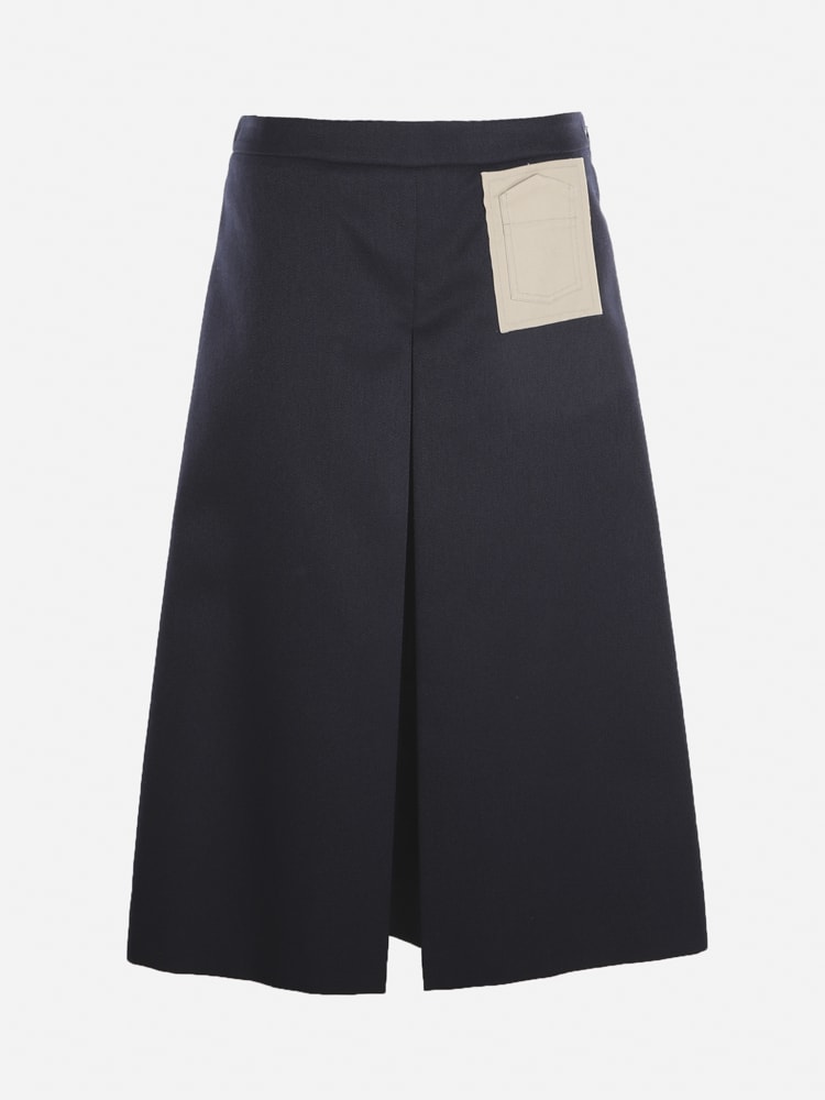 Maison Margiela High-waisted Skirt In Technical Fabric With Contrasting Insert