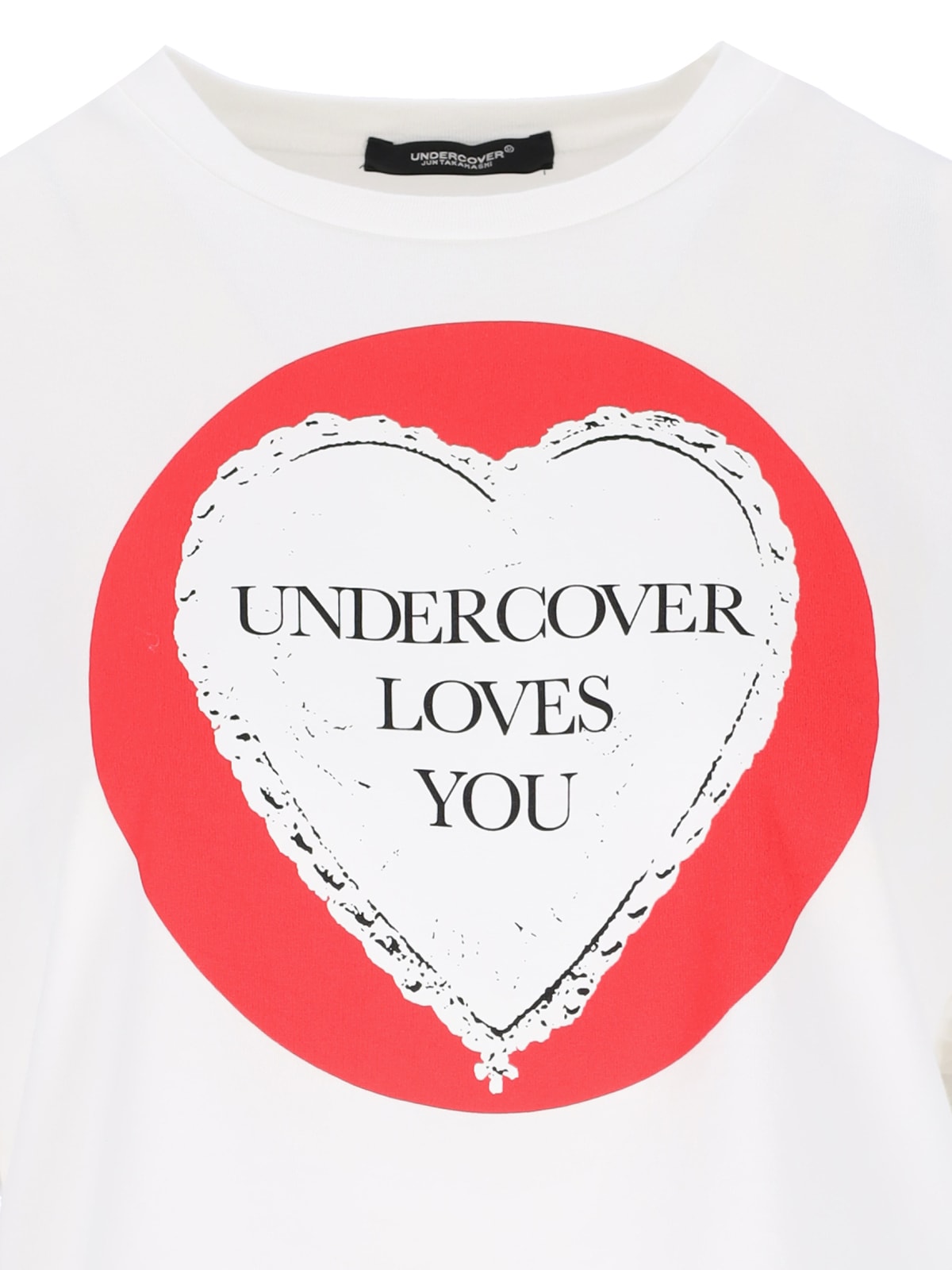 Shop Undercover Printed Crop T-shirt In White