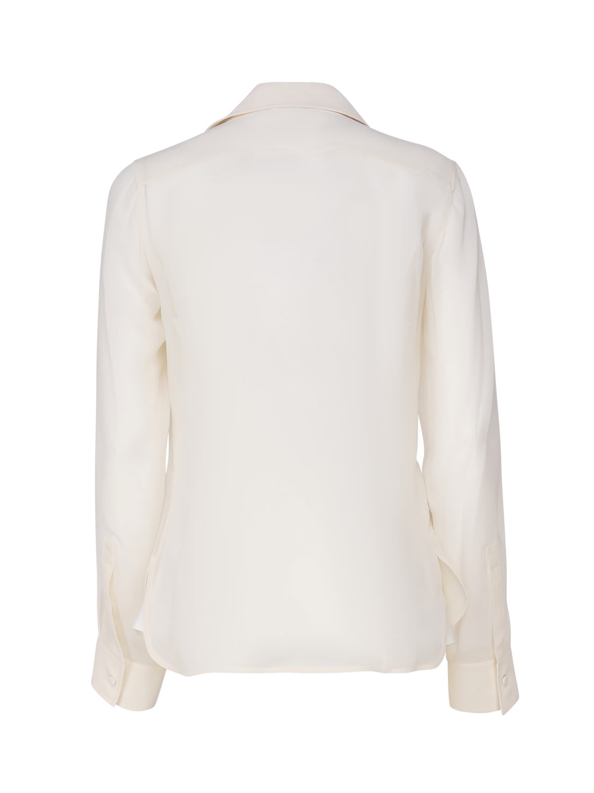 Shop Max Mara Curved Hem Long-sleeved Shirt