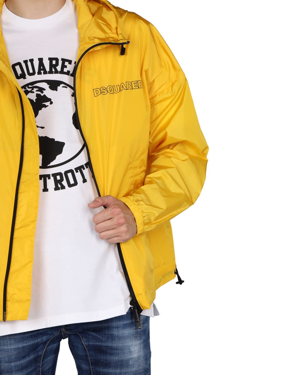 Shop Dsquared2 Windbreaker With Logo In Yellow