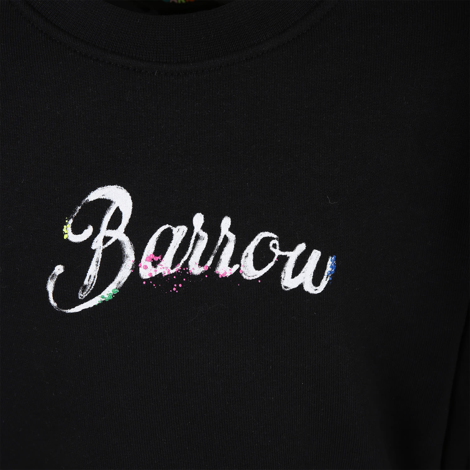 Shop Barrow Black Sweatshirt For Girl With Smiley Face And Logo
