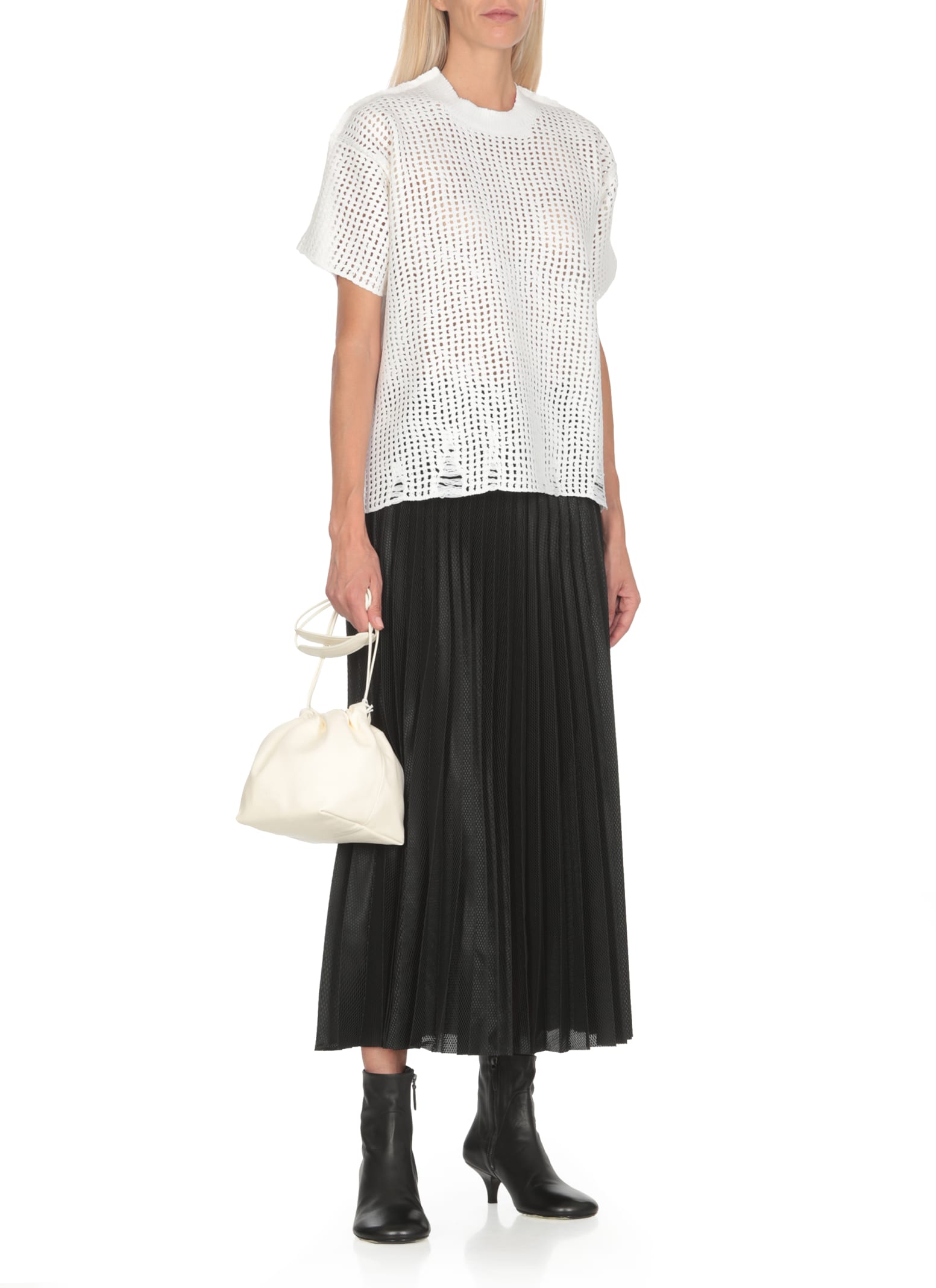 Shop Junya Watanabe T-shirt With Net In White