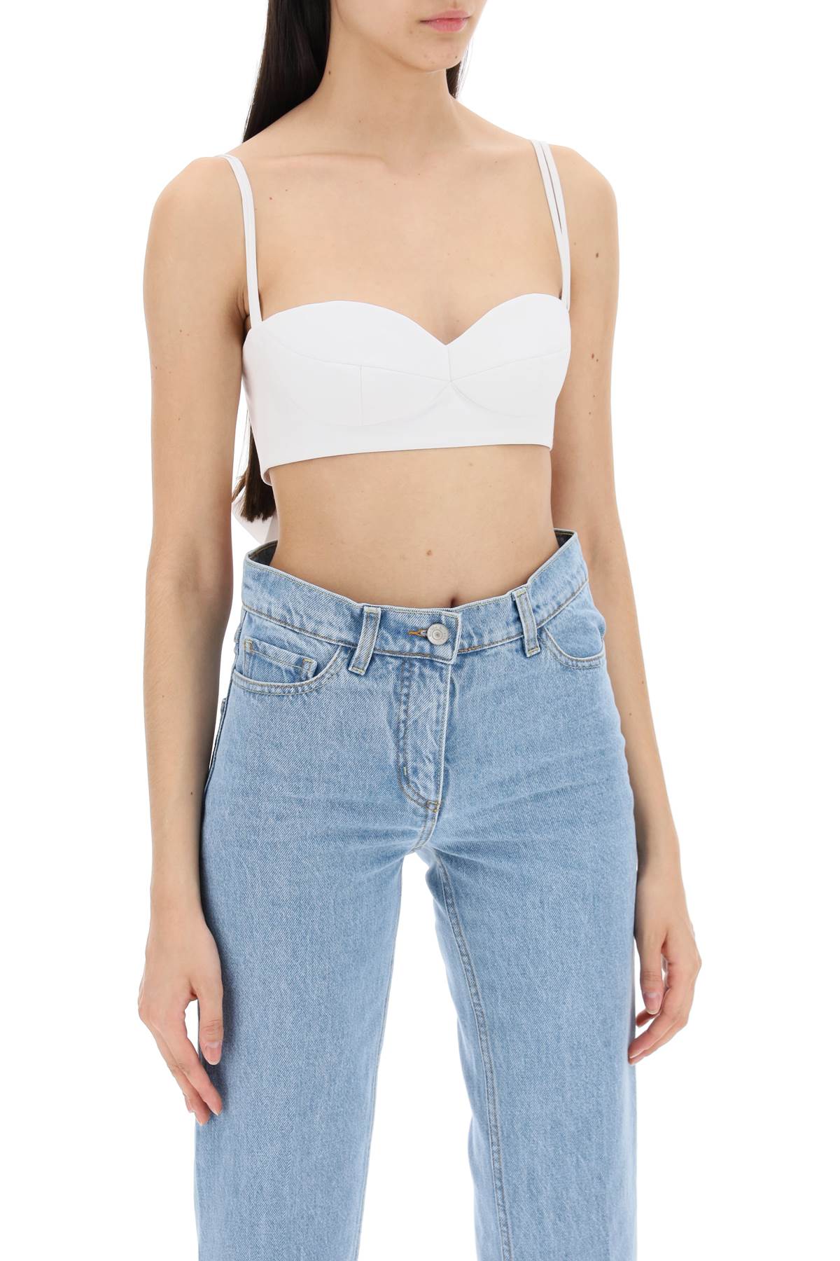 Shop Magda Butrym Rose Top Bralette With In White (white)