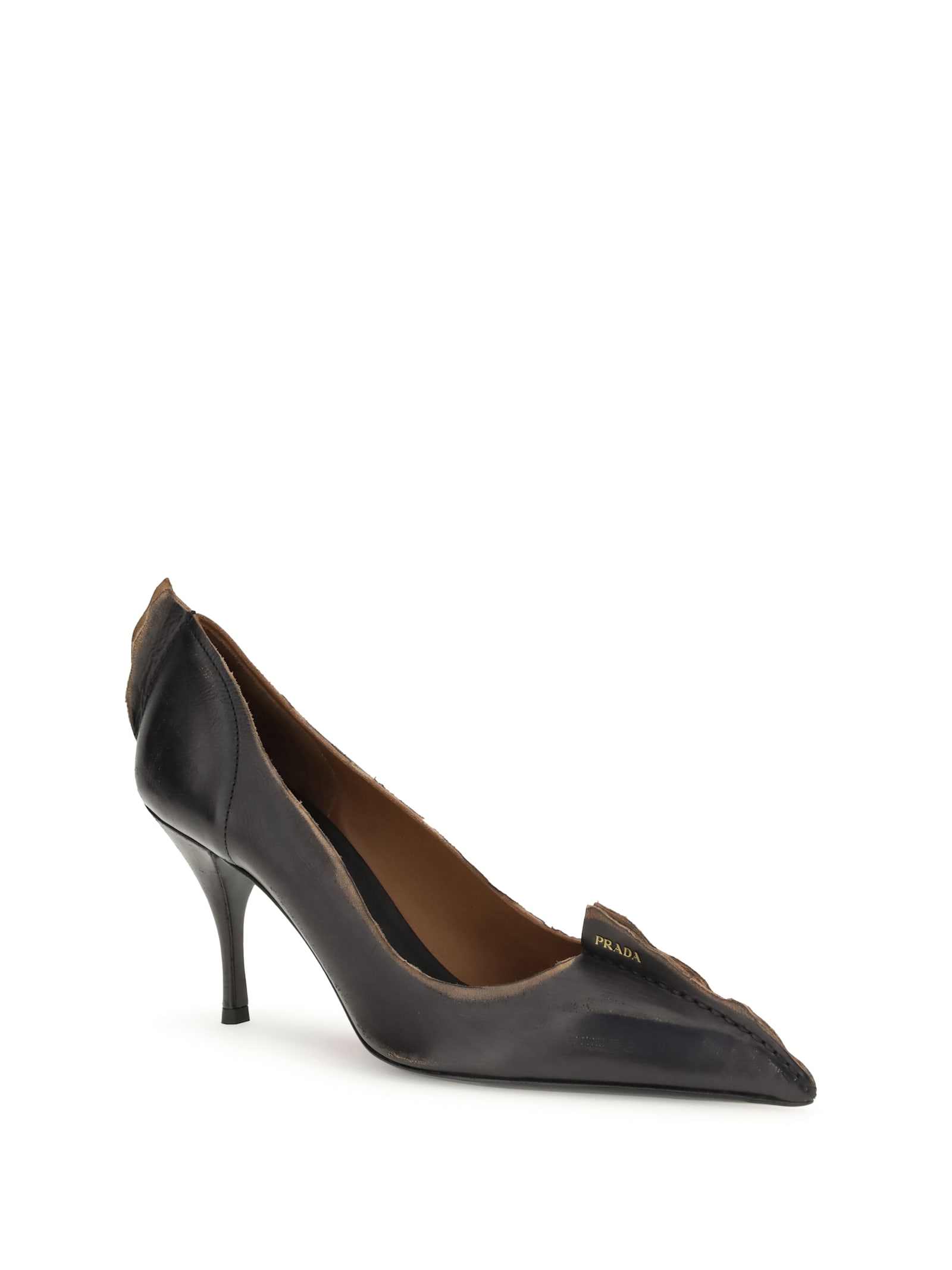 Prada Leather Pumps In Black