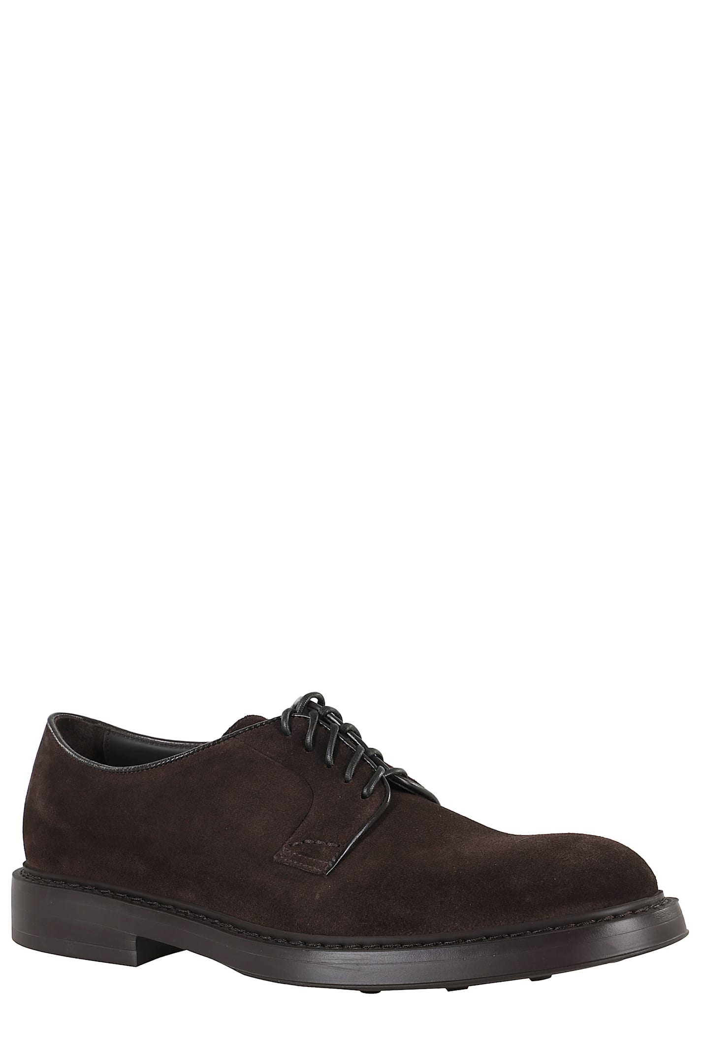 Doucal's Mink Suede Derby Lace-up Shoes In Brown