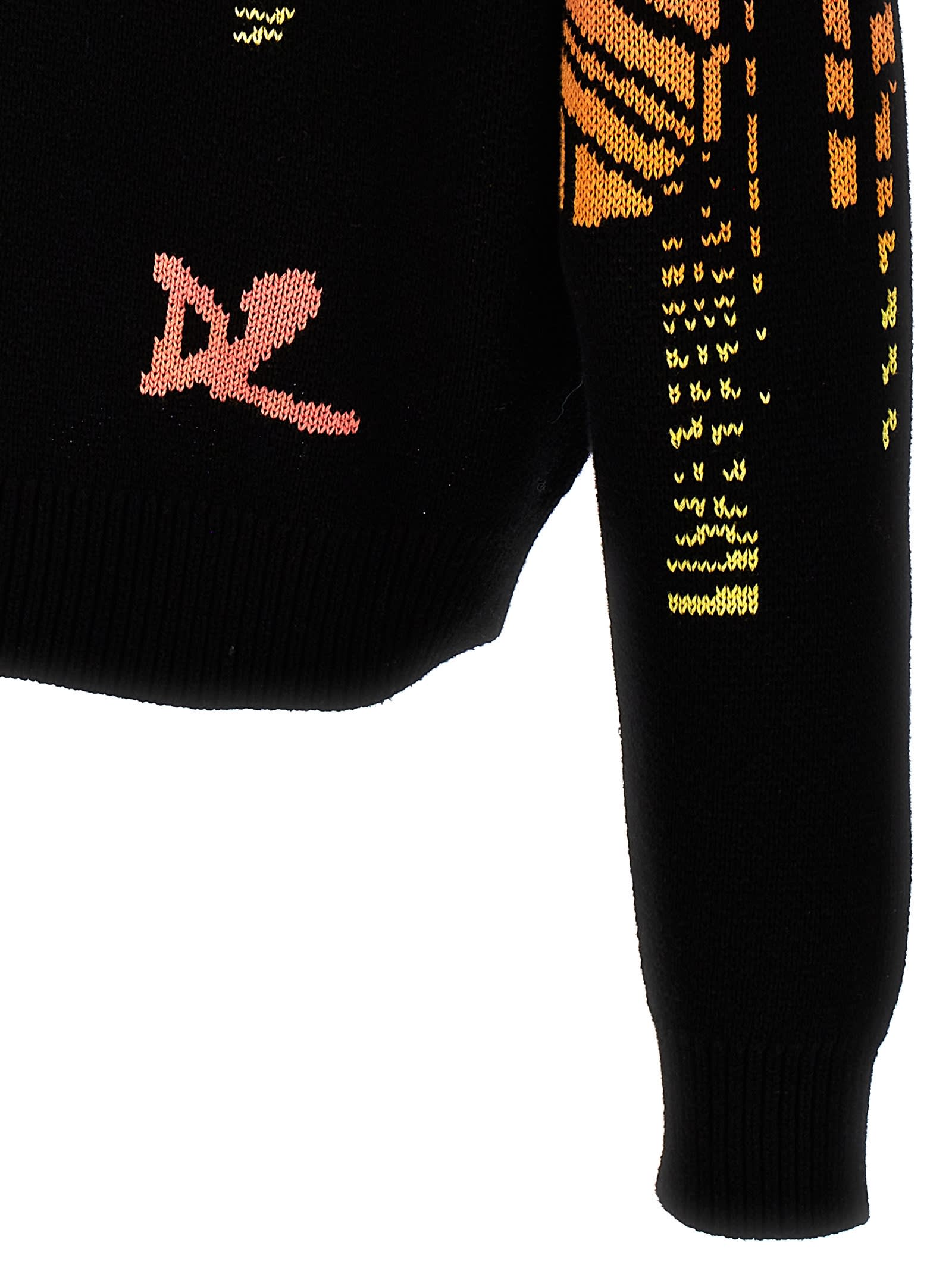 Shop Dsquared2 Intarsia Sweater In Multicolor