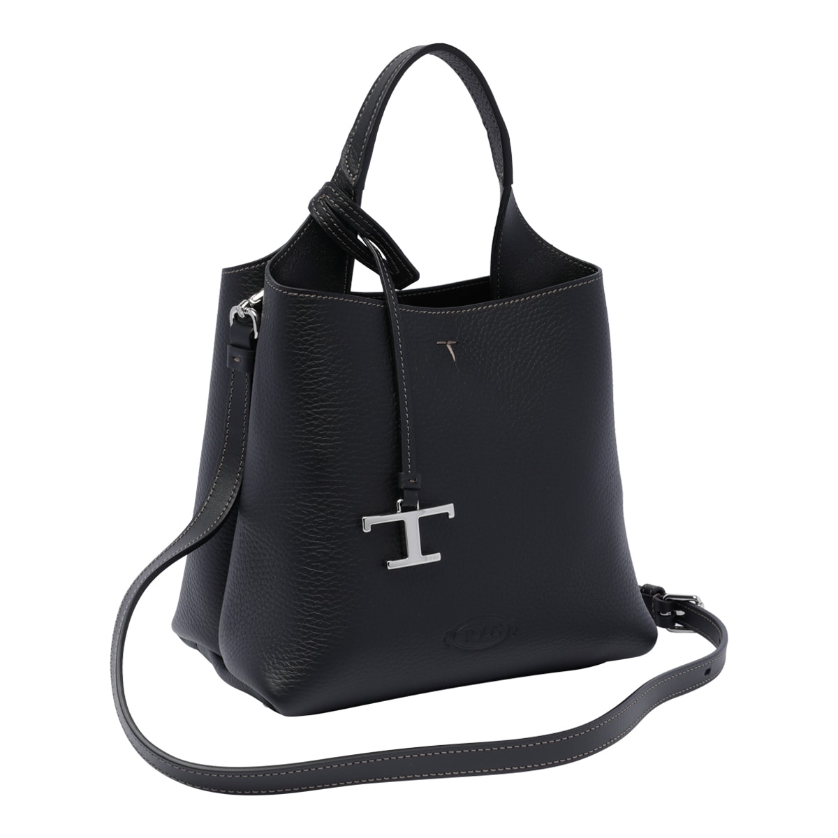 Shop Tod's Leather Tods Handbag In Black