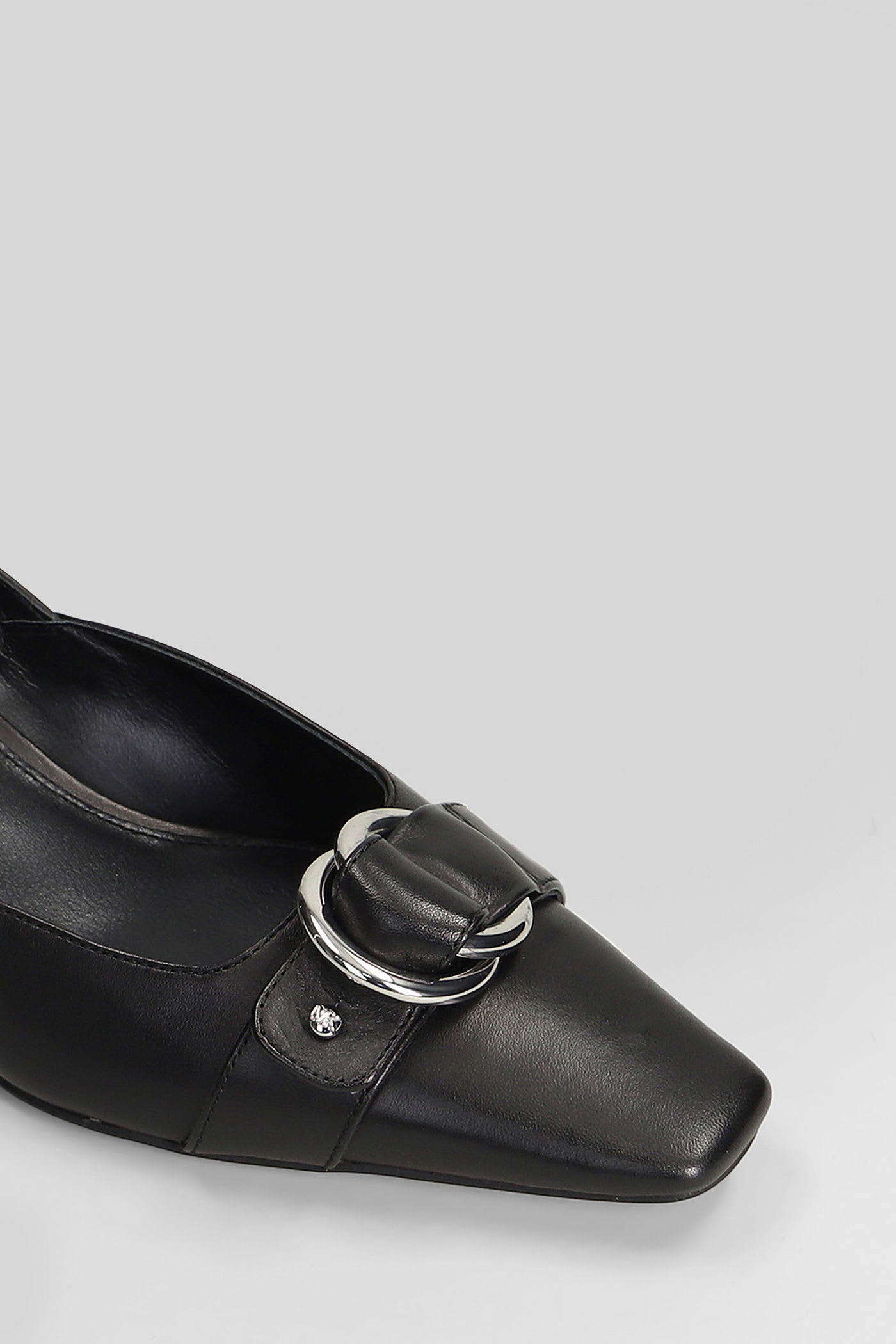 Michael Kors Jaden Kitten Sling Pumps In Black Leather In Black