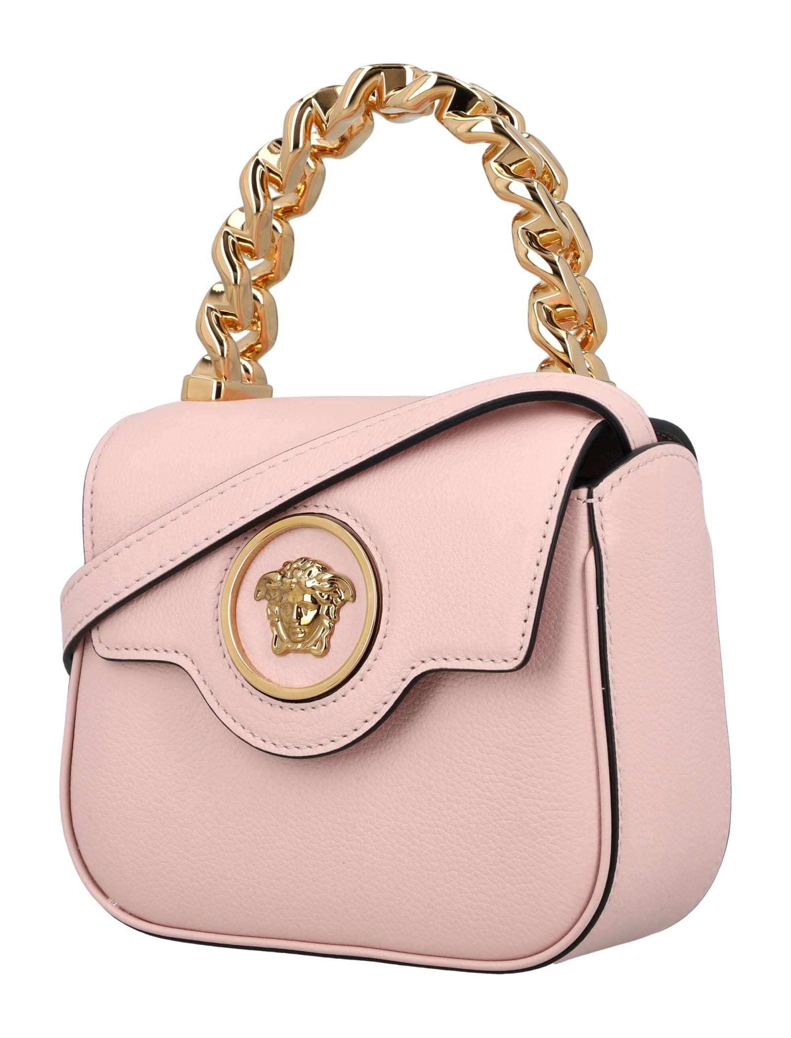 Shop Versace La Medusa Mini Top Handle Bag In Dusty Rose