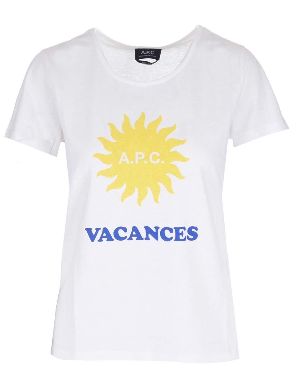 Apc Logo Printed Crewneck T-shirt In White
