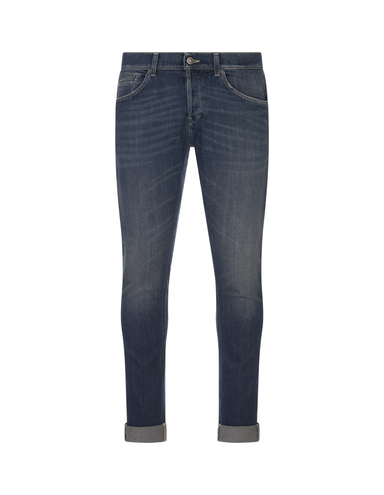 Shop Dondup George Skinny Jeans In Blue Stretch Denim