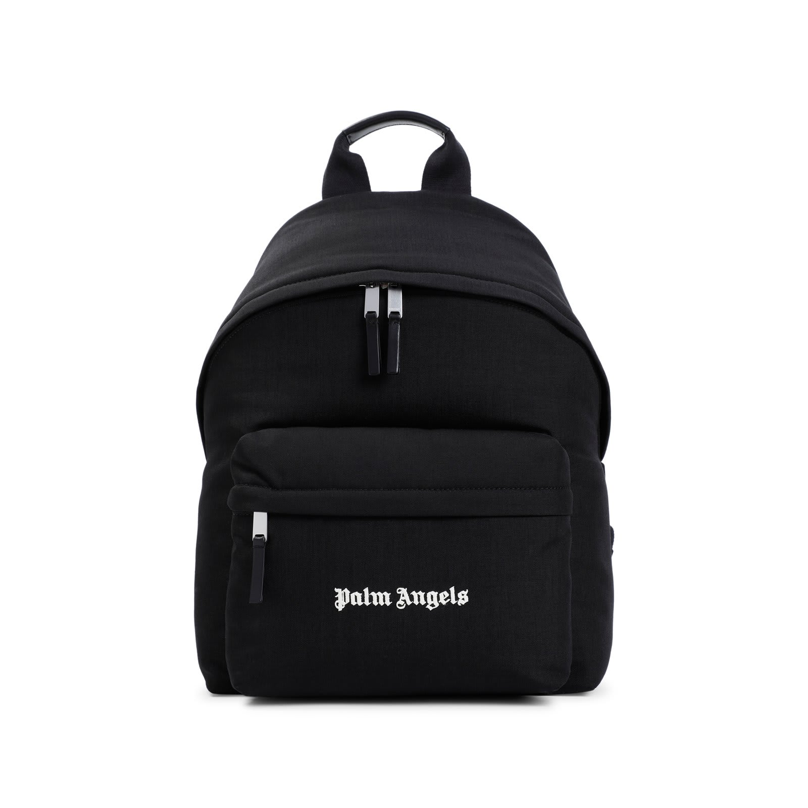 Shop Palm Angels Logo Embroidered Zipped Backpack In Black