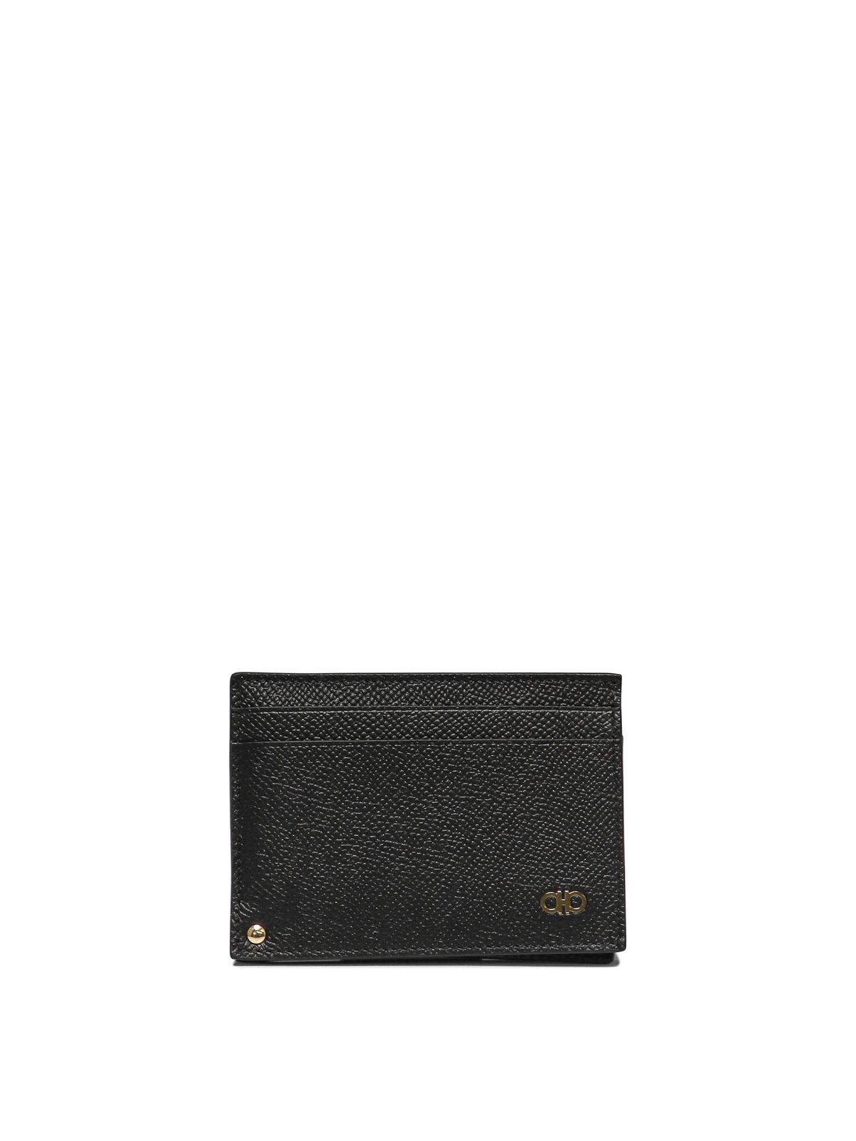 Shop Ferragamo Gancini Card Holder In Black