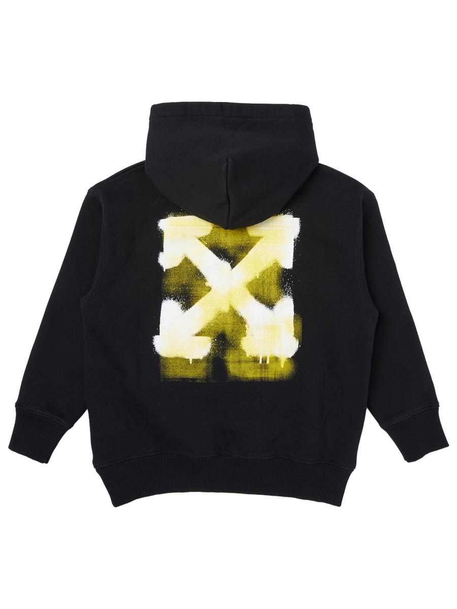 Off-white Sweatshirt With Arrow Spray Logo In Black