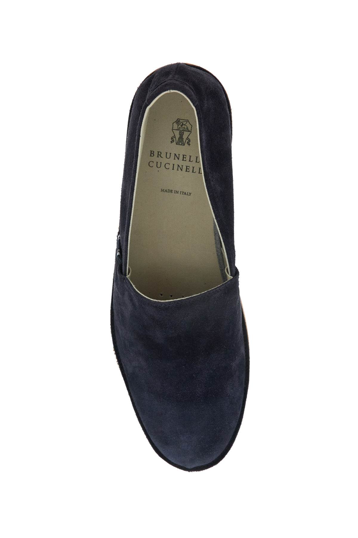 Shop Brunello Cucinelli Suede Espad In Blue (blue)