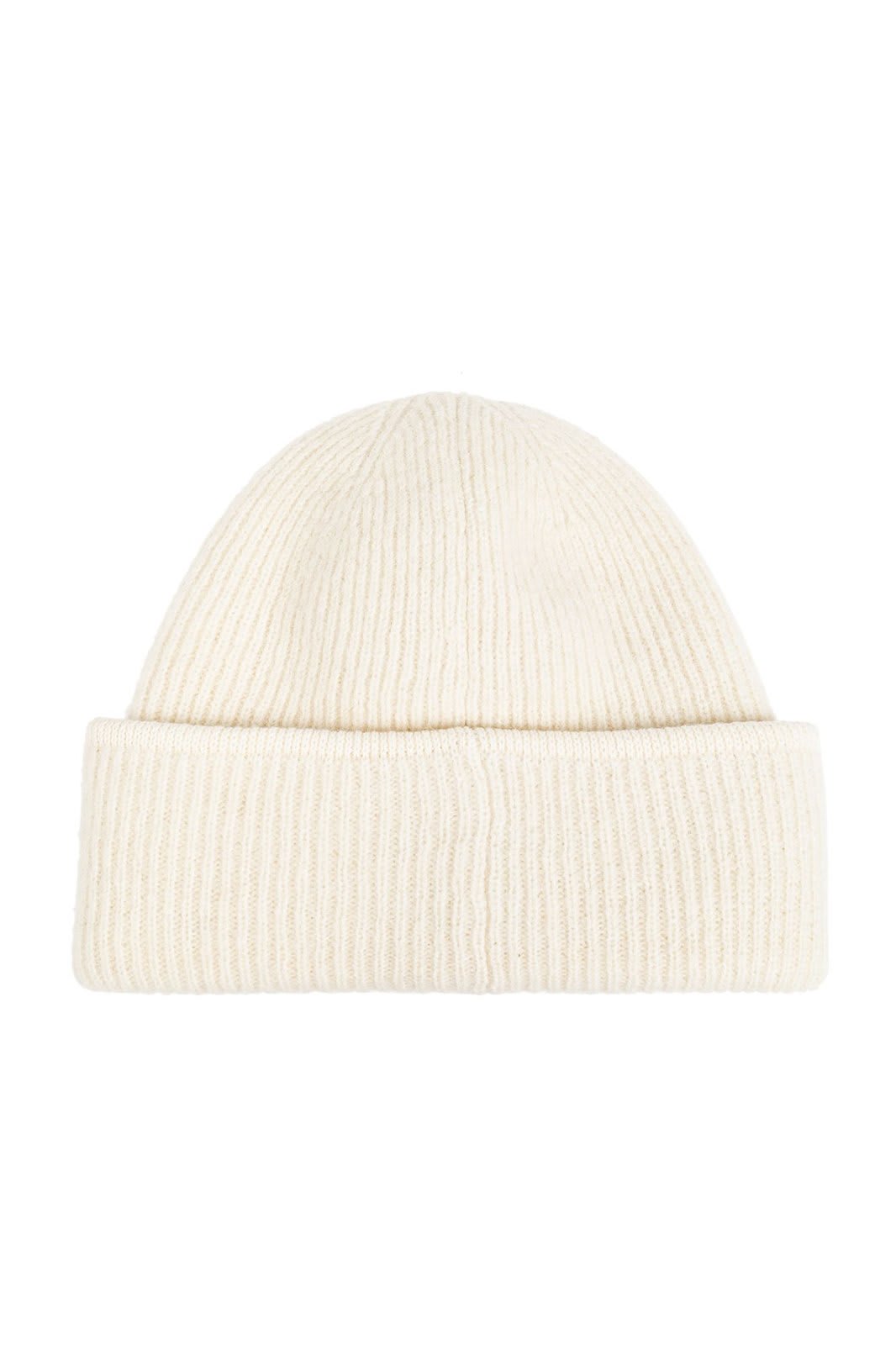 Shop Jacquemus Logo Patch Ribbed Beanie In Neutrals