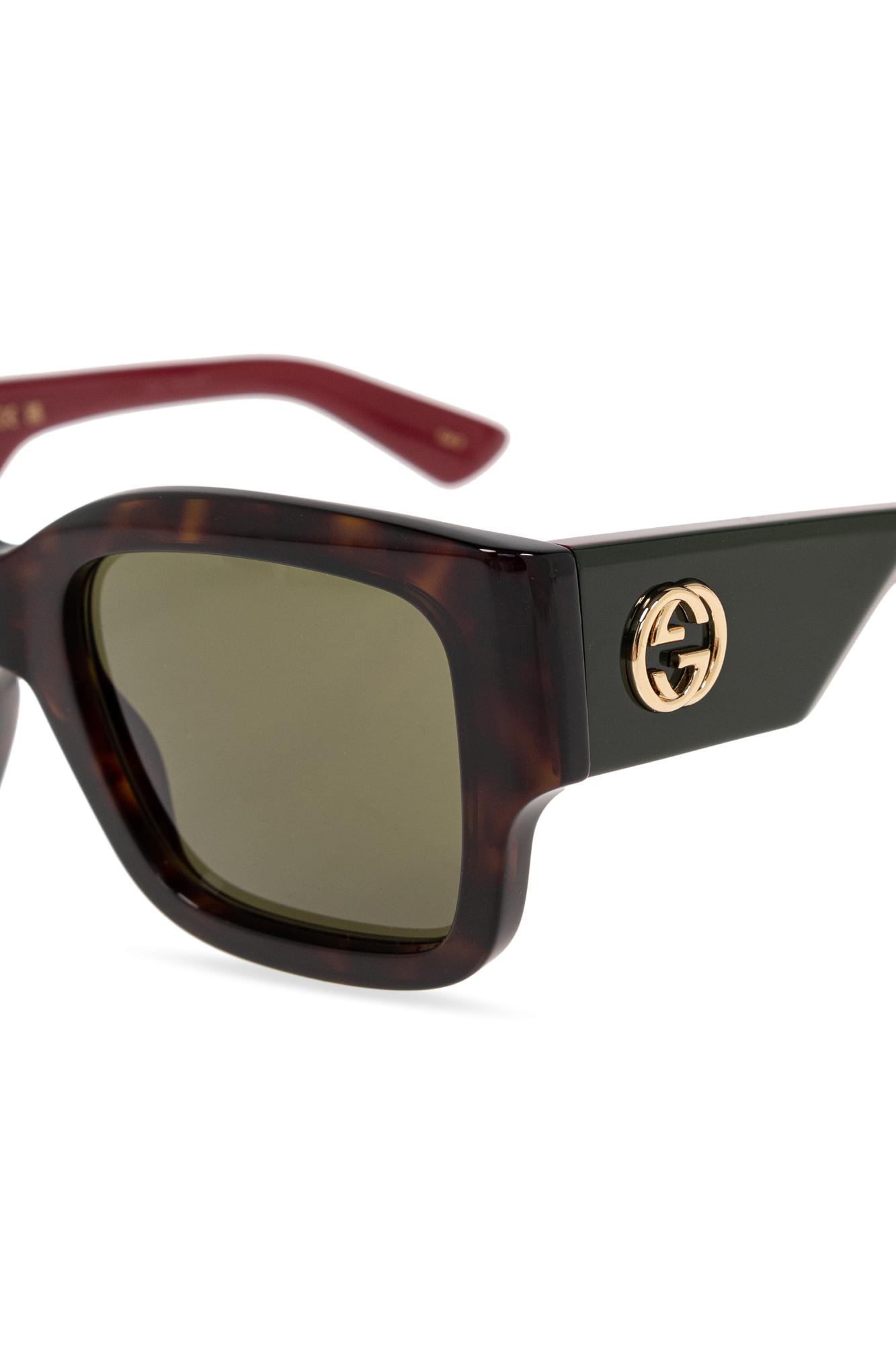 Gucci Interlocking G Square-frame Sunglasses In Multicolour