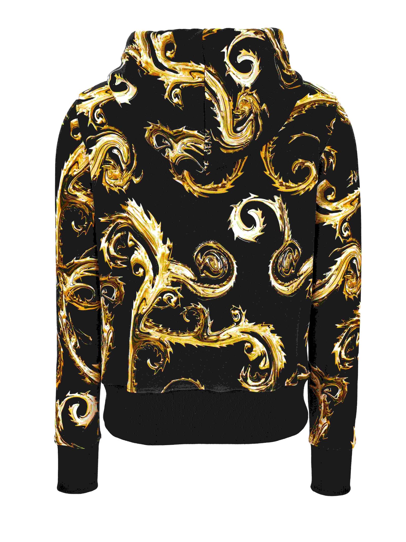 Versace Jeans Couture Zip Chromo Print Sweatshirt In Black