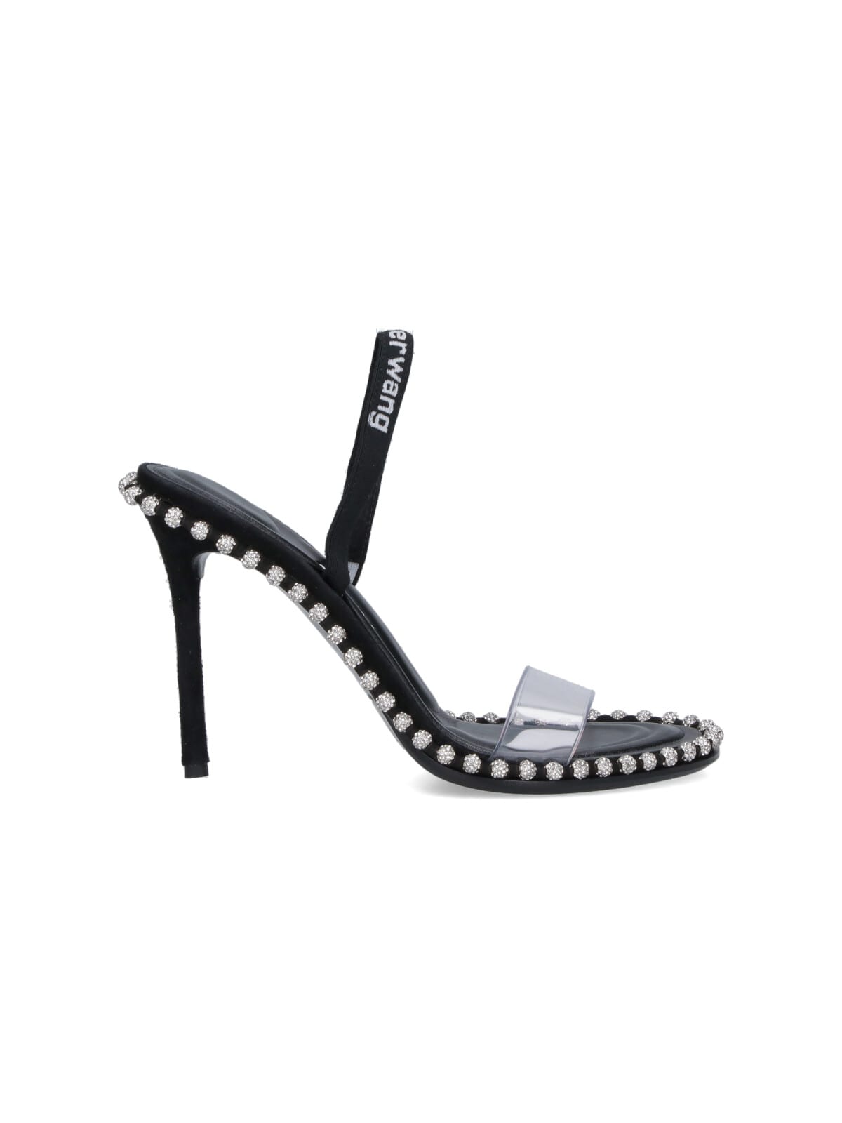 Alexander Wang Two-tone Leather And Pvc Sandals In Black