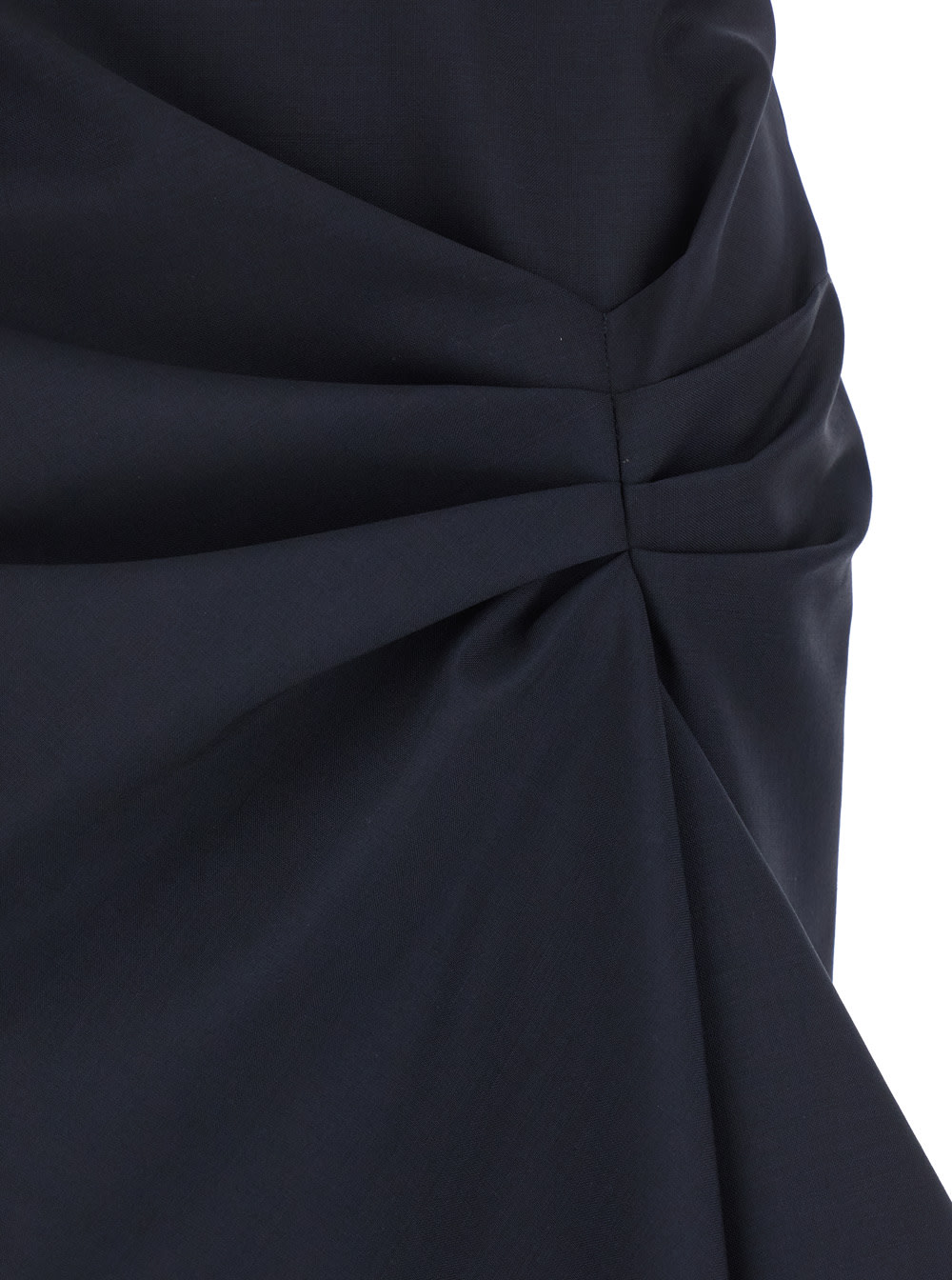Alexander Mcqueen Blue Skirt With Asymmetric Design And Front Seam With Pleats In Wool And Mohair Blend Woman In Blu