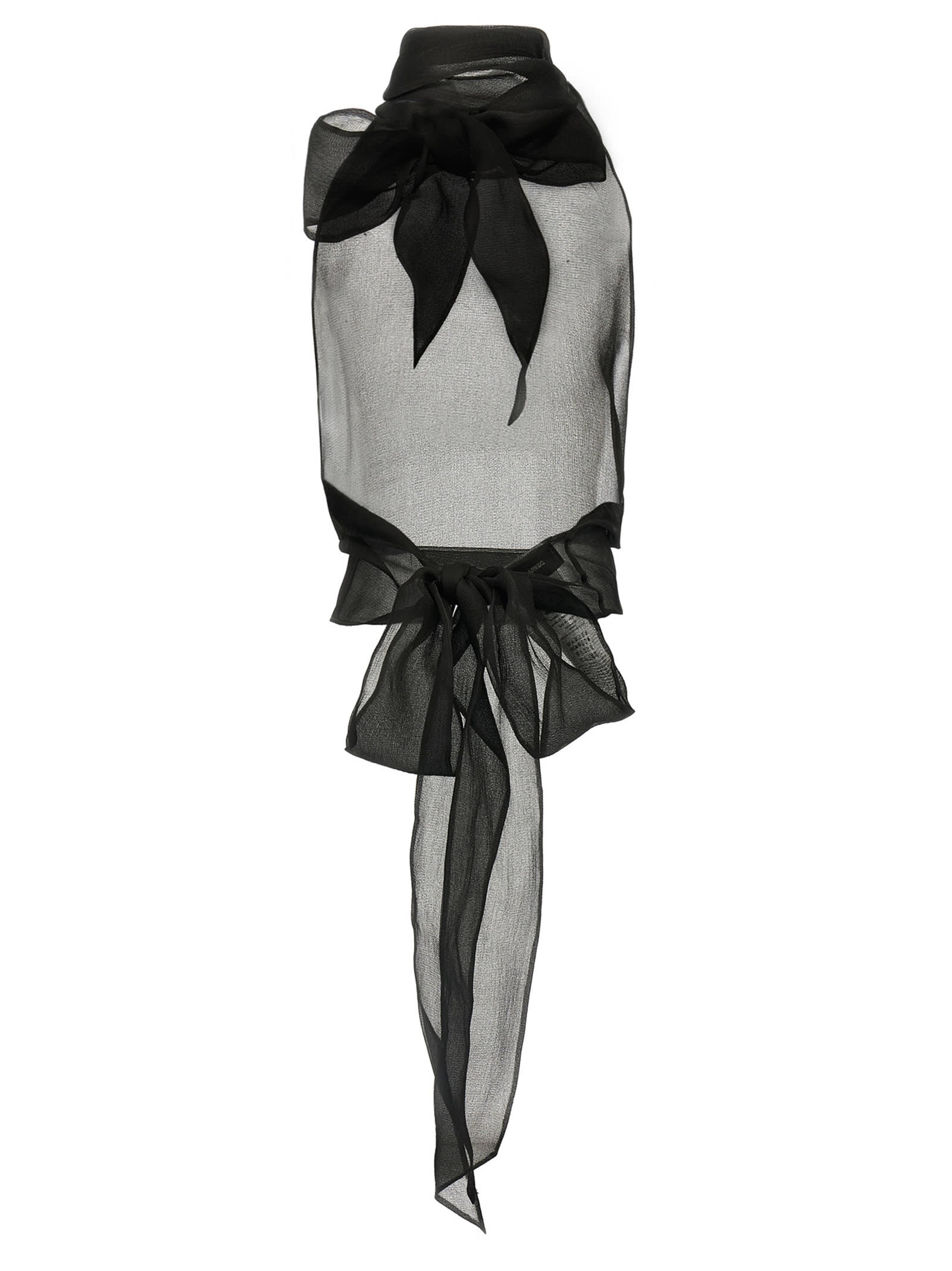 Dsquared2 'bow Layered Sheer Sleeveless Top' In Black