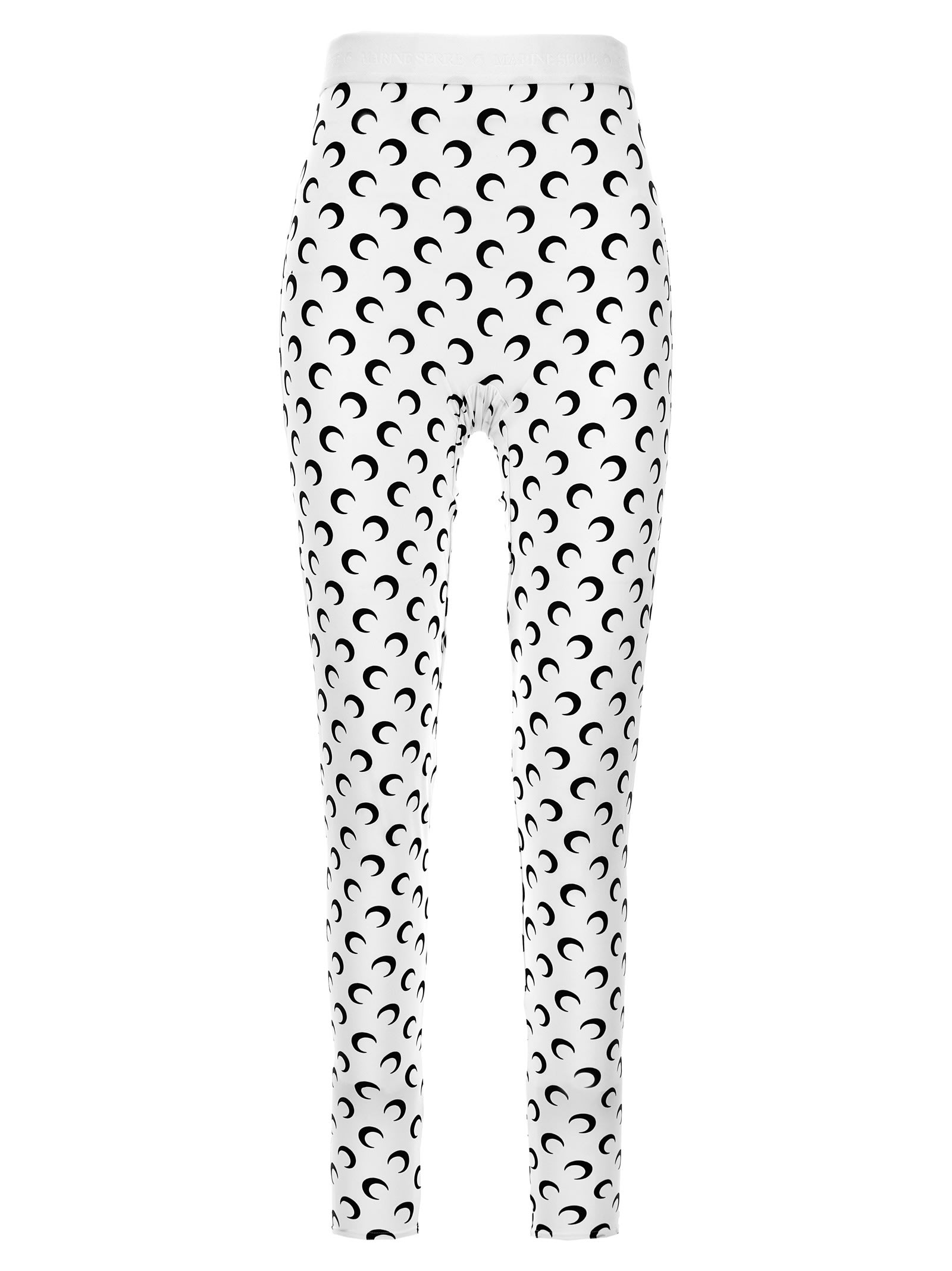 Marine Serre White Fuseaux Allover Moon Leggings