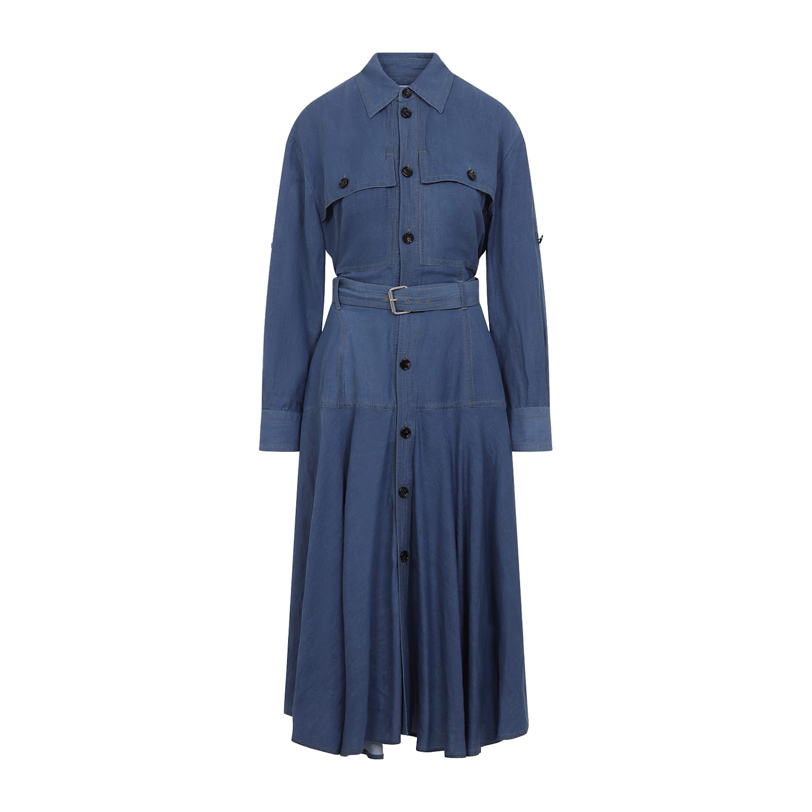 Shop Bottega Veneta Dress In Blue