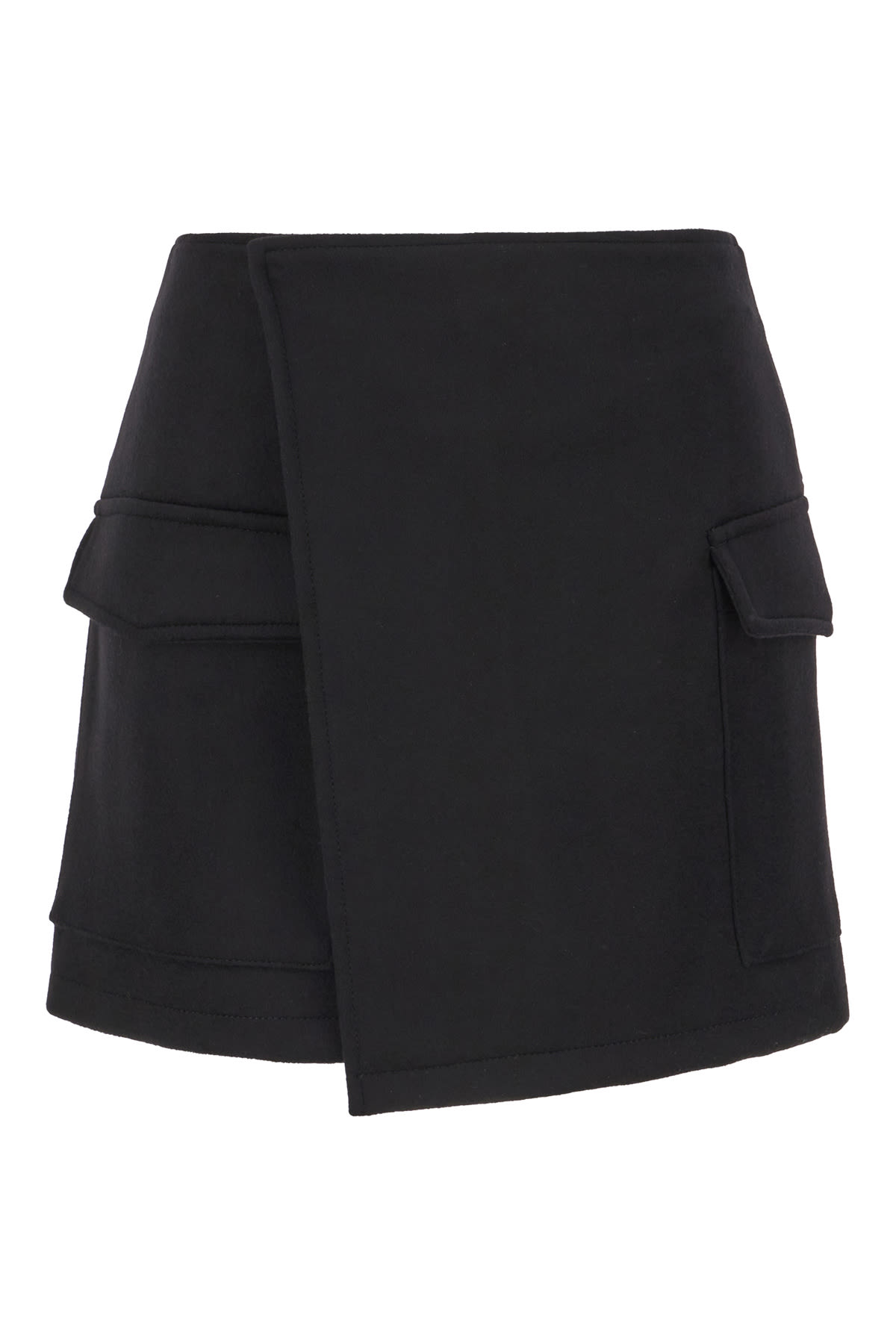 Black Wool Mini Skirt