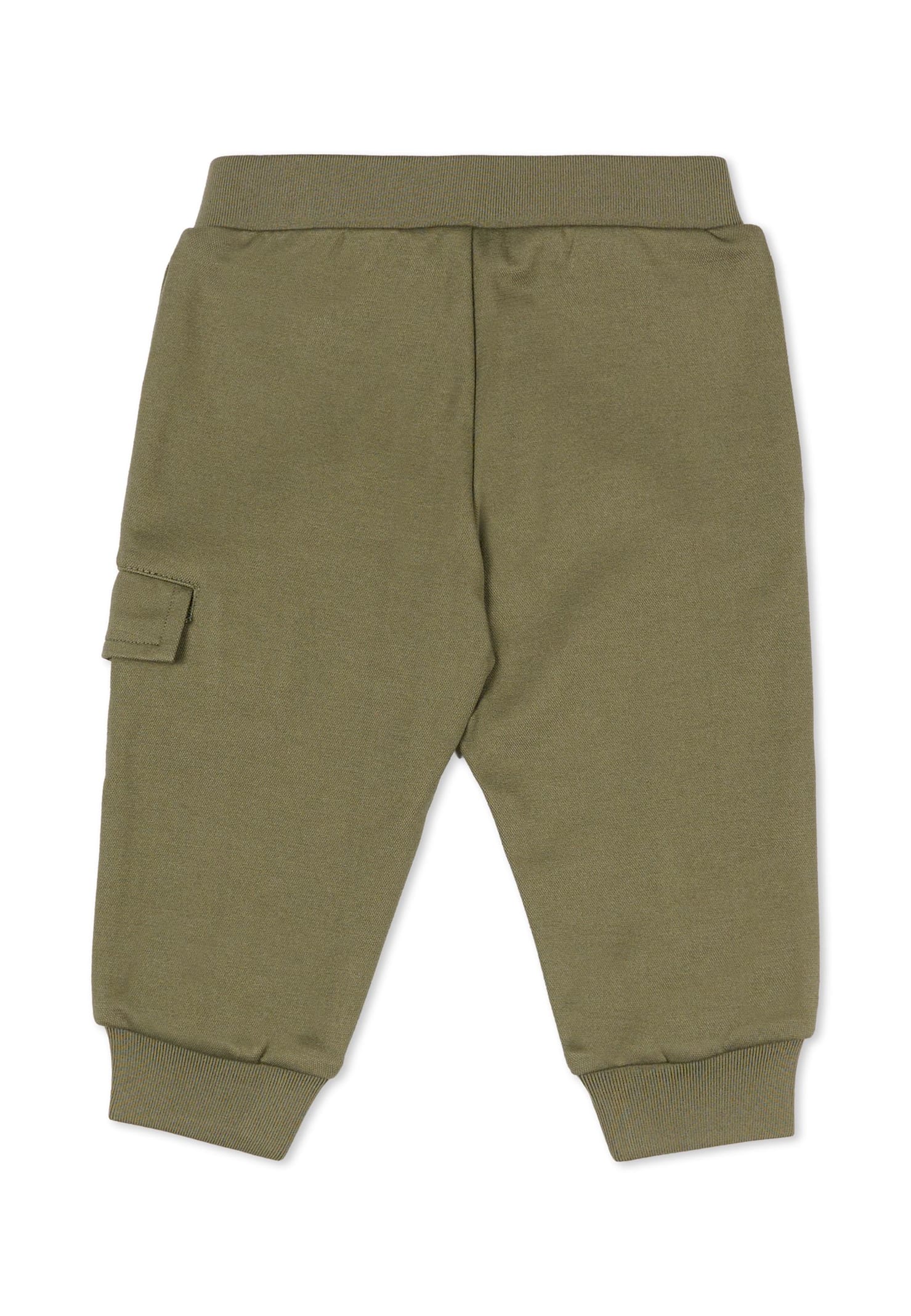 Hugo Boss Green Trousers For Baby Boy With Logo In Green