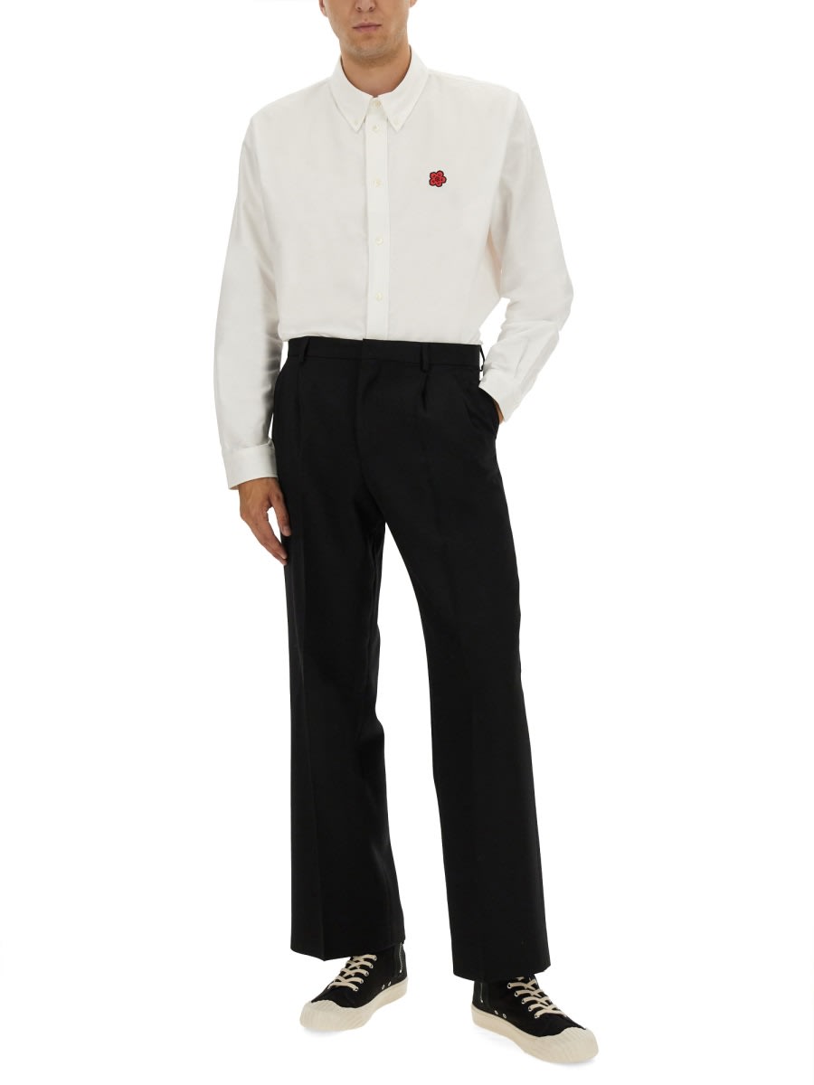 Kenzo Shirt With Boke Flower Embroidery In White