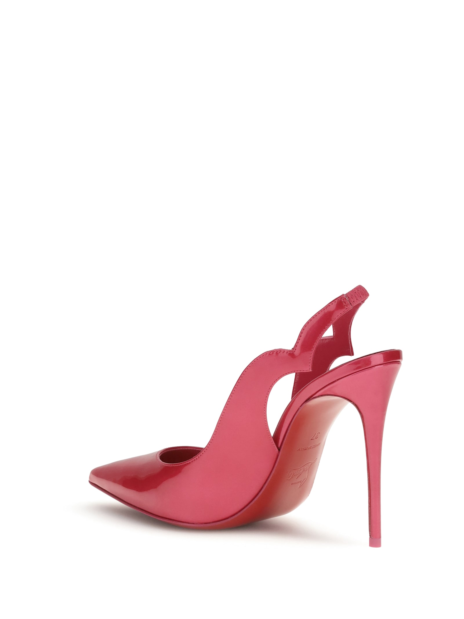 Christian Louboutin Hot Chick Sling Patent Leather Slingback Pumps 100 In Pink