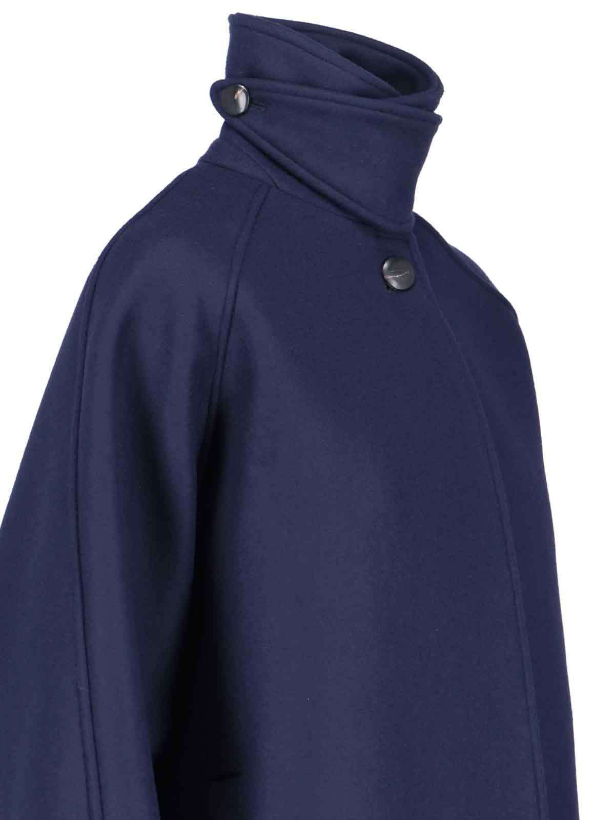 Shop Ferragamo One-breasted Coat In Blue