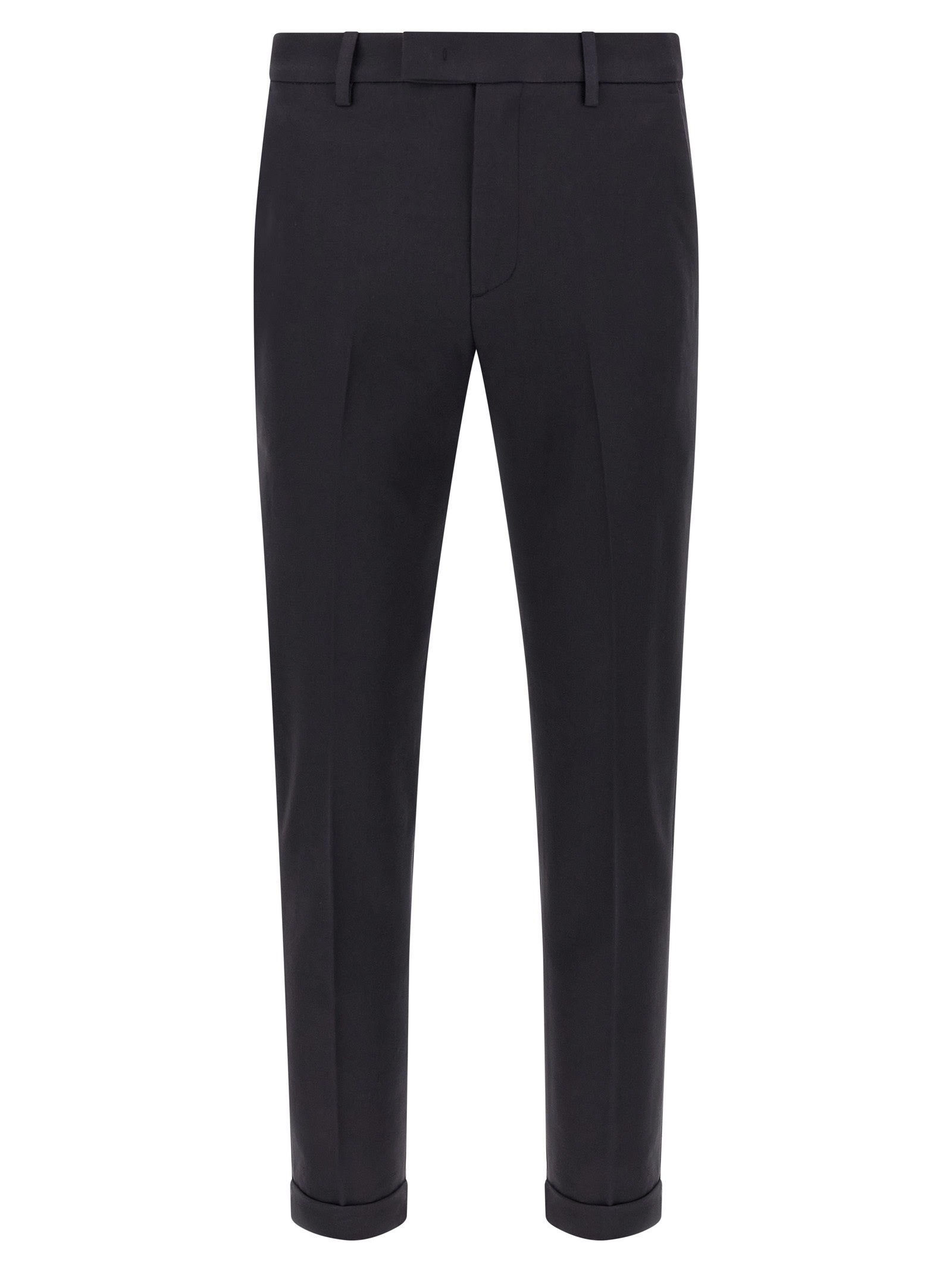 Department Five Pressed-pleat Turn-up Trousers In Black
