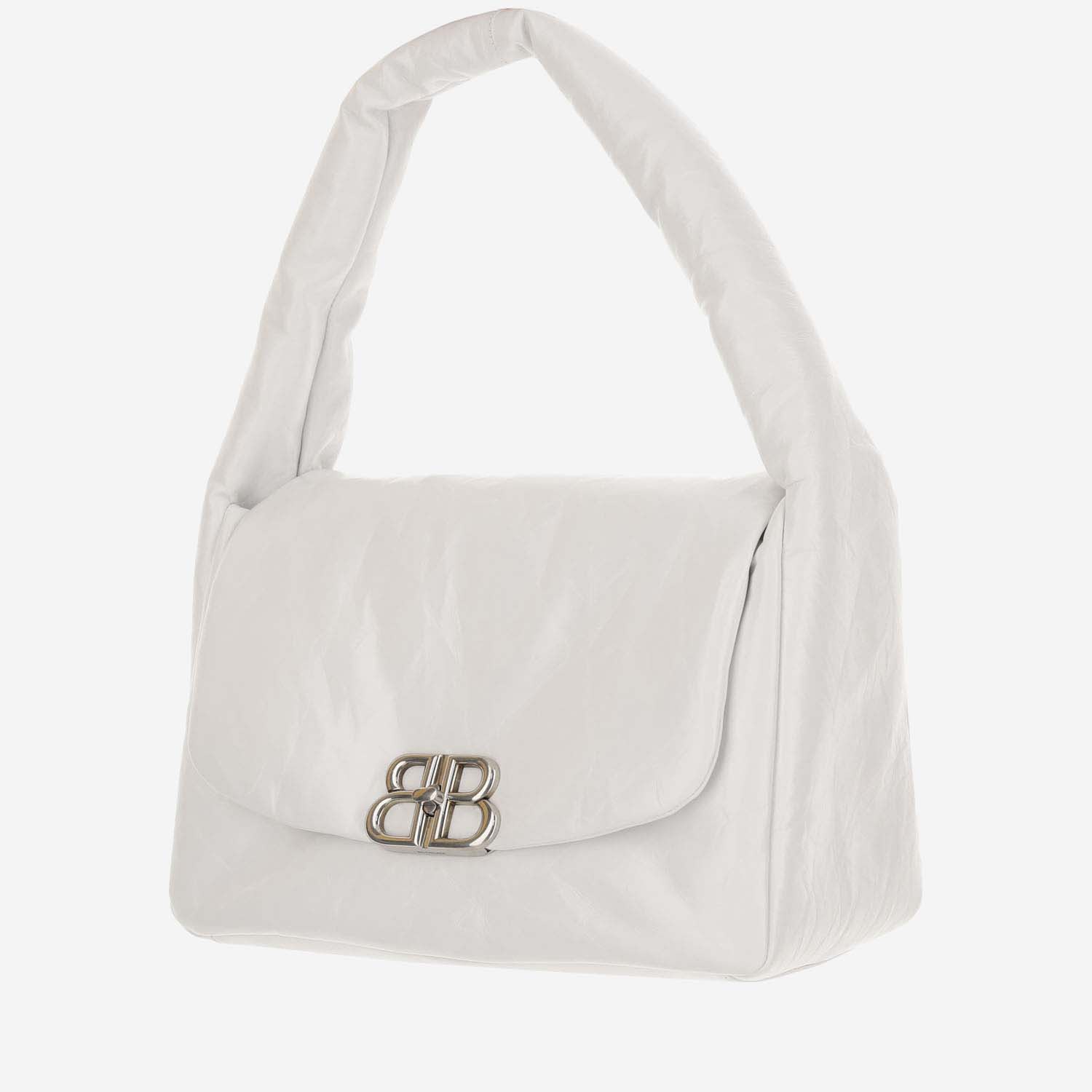 Shop Balenciaga Monaco Medium Sleeve Bag In White
