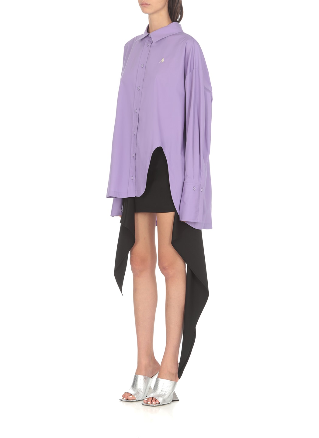 Attico Riley Mini Skirt In Black Virgin Wool In Black