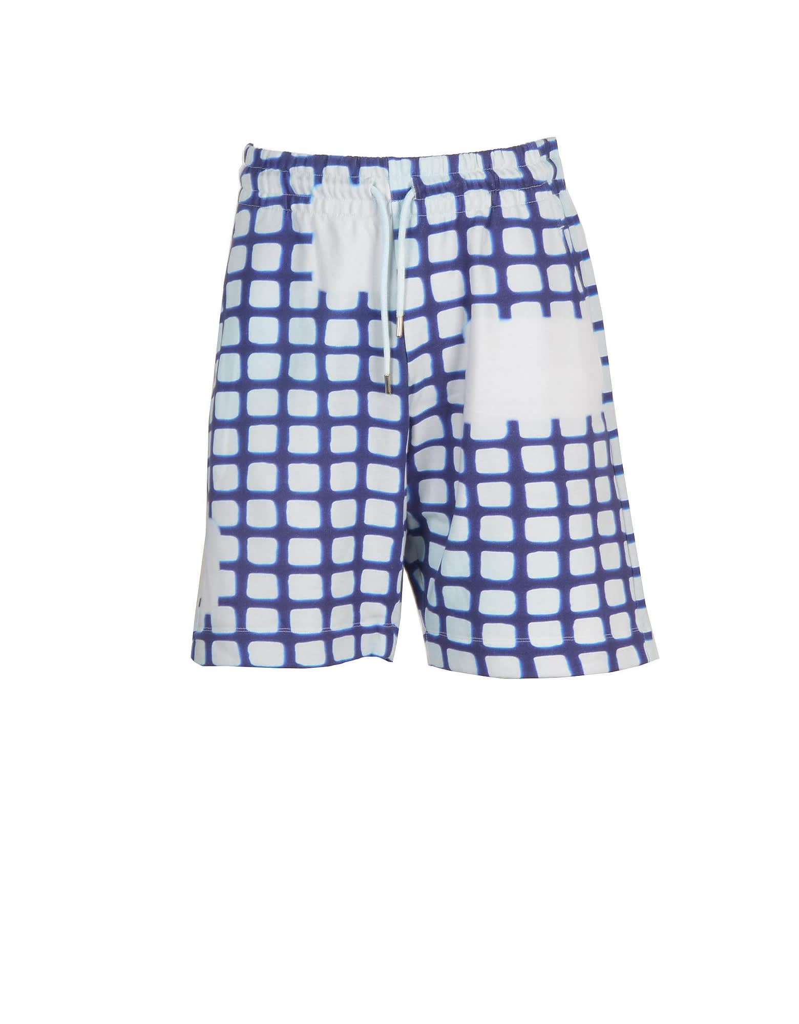 Dries Van Noten Mens Blue / Gray Bermuda Shorts