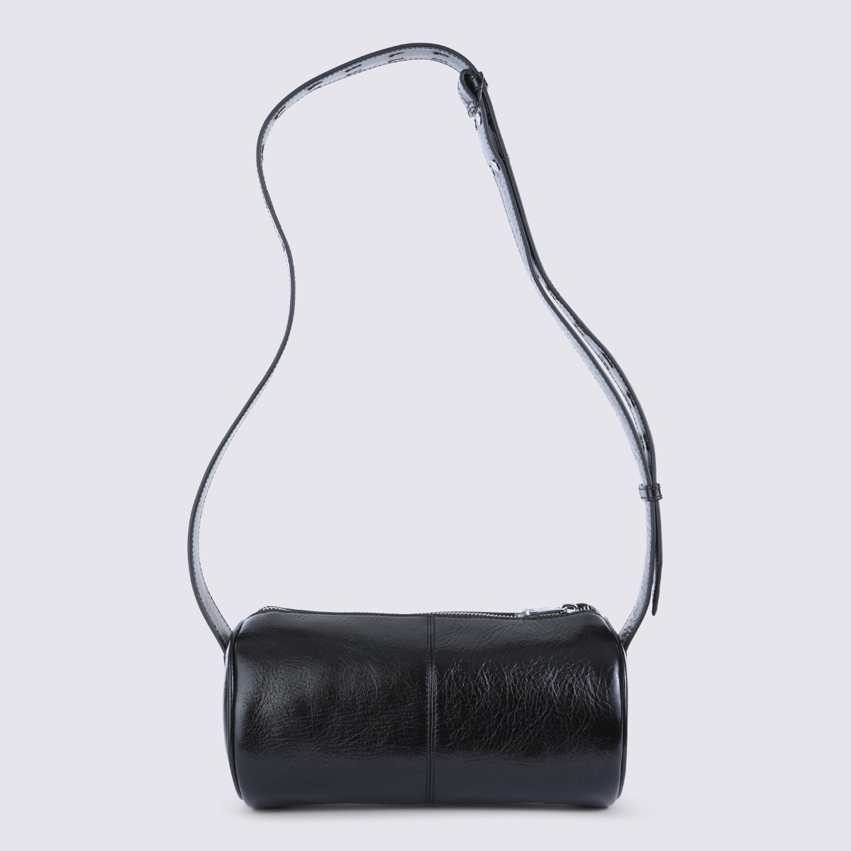 Zadig & Voltaire Black Leather Doudou Vintage Patemt Shoulder Bag In Black