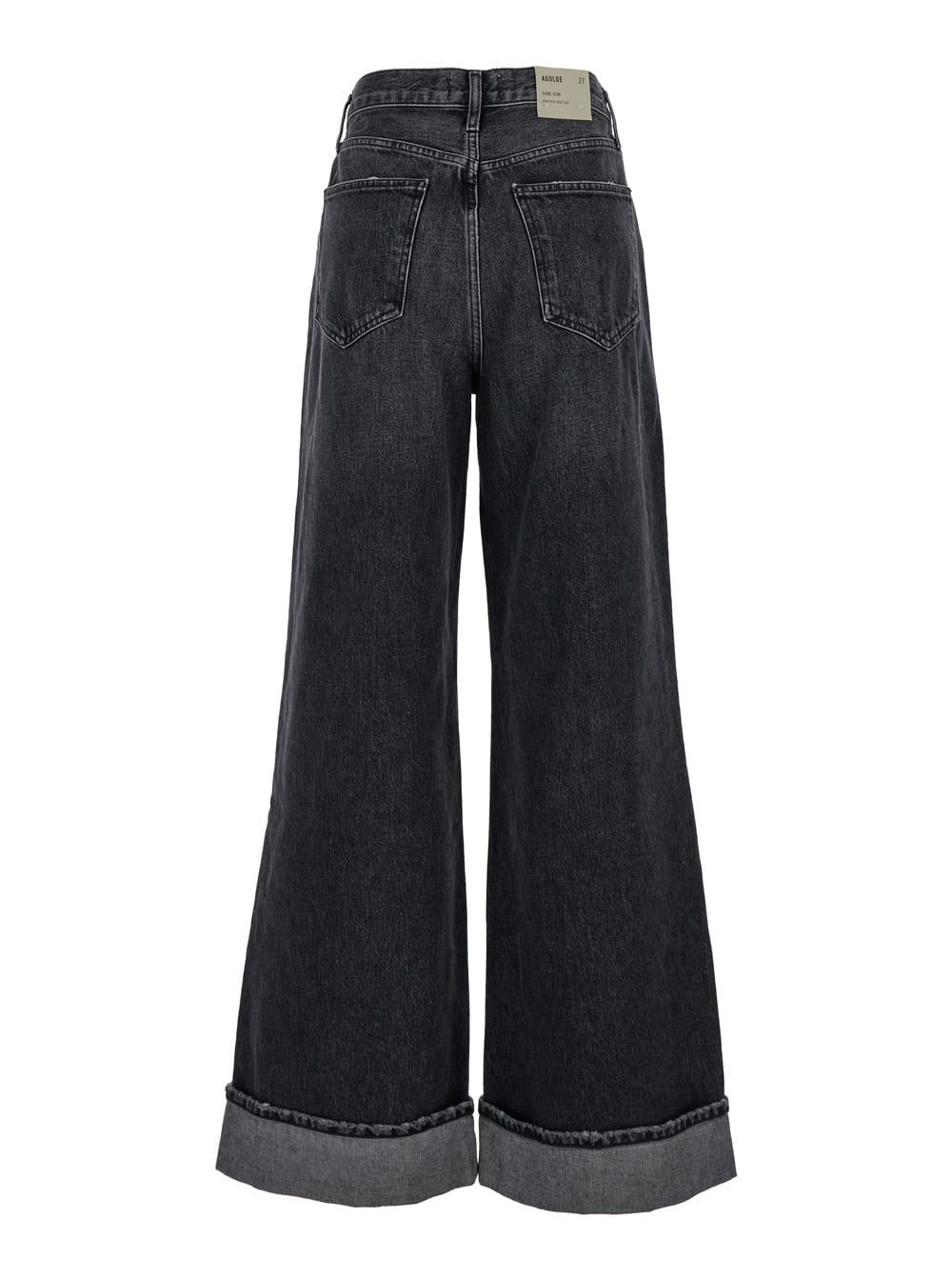 Shop Agolde Dame Black Flared Jeans With Cuffs In Denim Woman In Grey