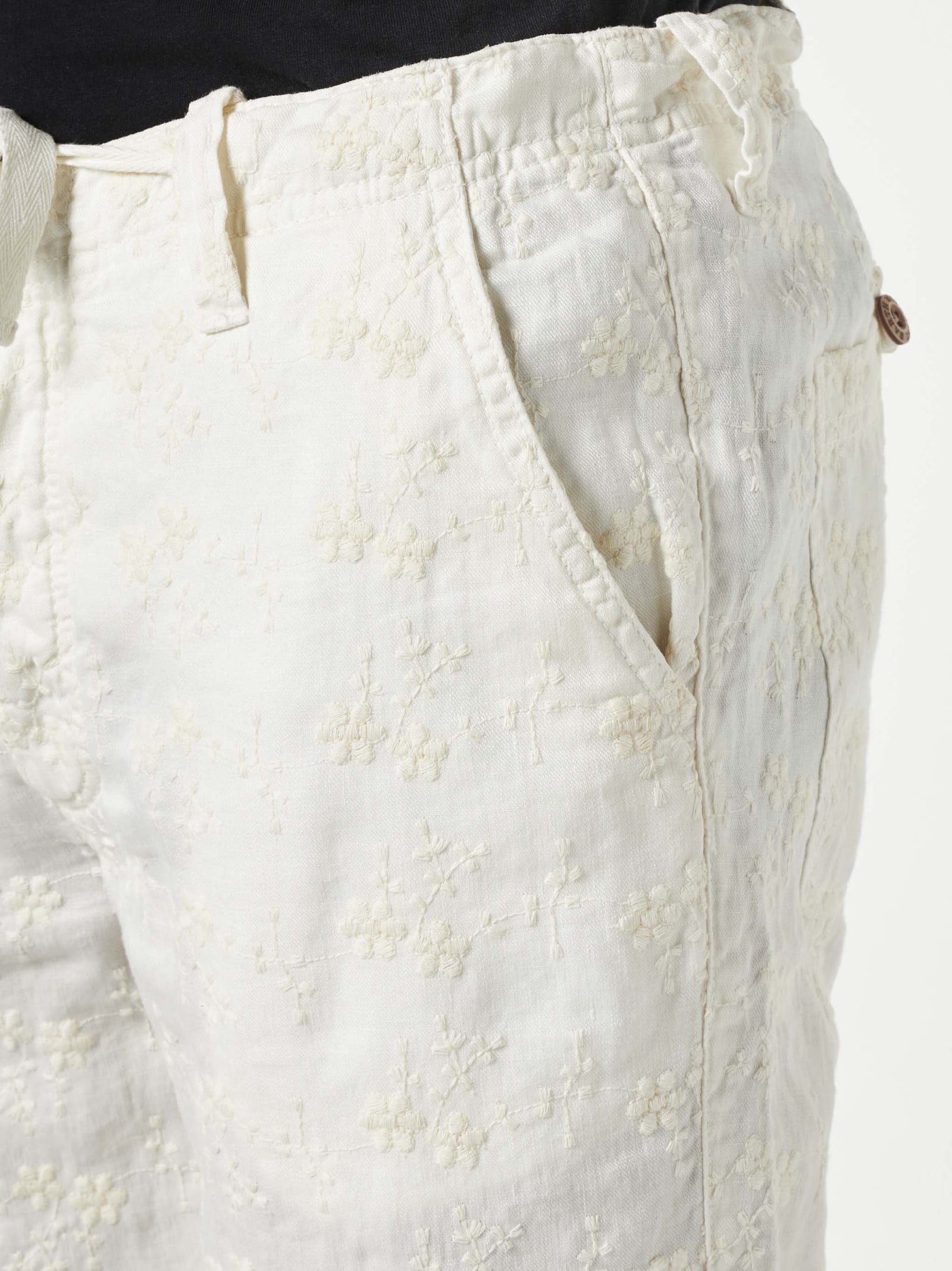 Shop Mc2 Saint Barth White Embroidered Bermuda Shorts