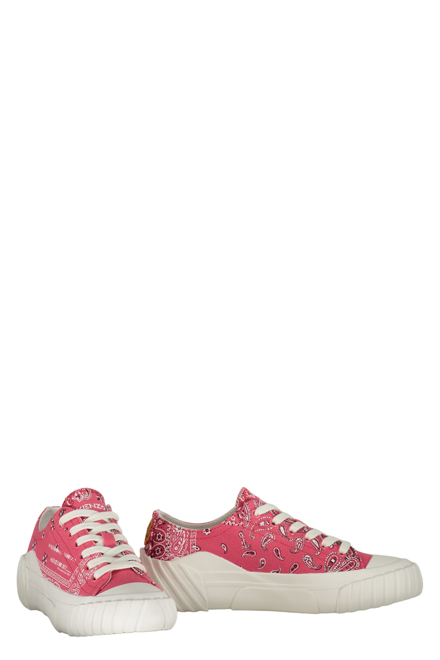 Kenzo Tiger-crest Low-top Sneakers In Fuchsia