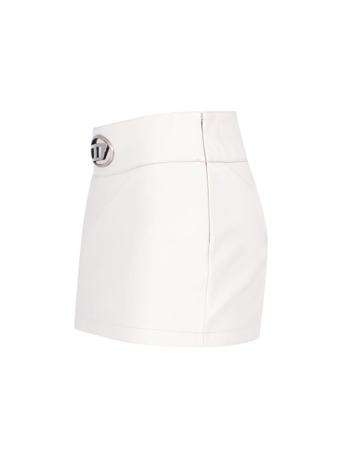 Shop Diesel L-dixy Logo Mini Skirt In White