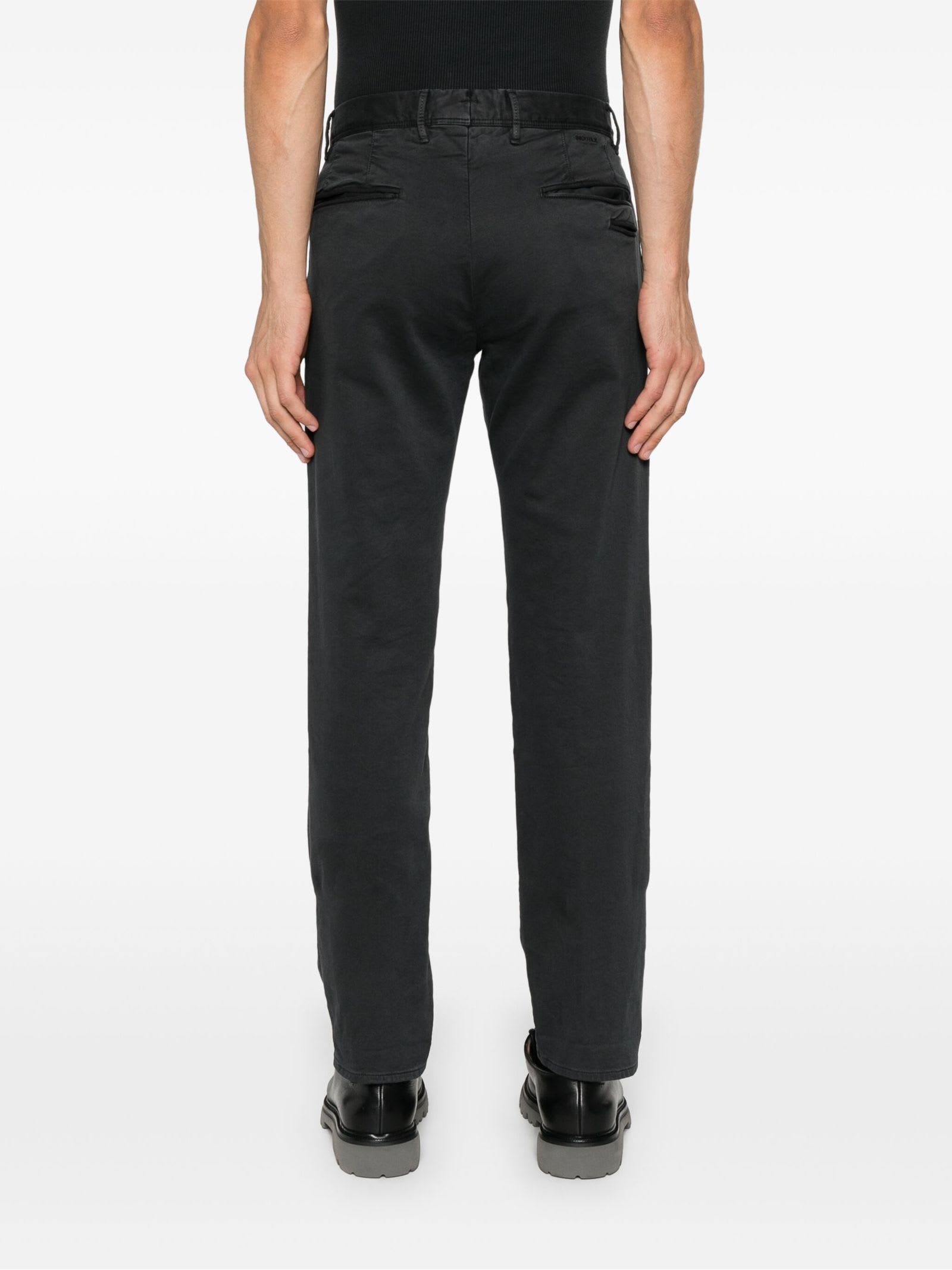 Shop Incotex Dark Blue Cotton Blend Chino Trousers