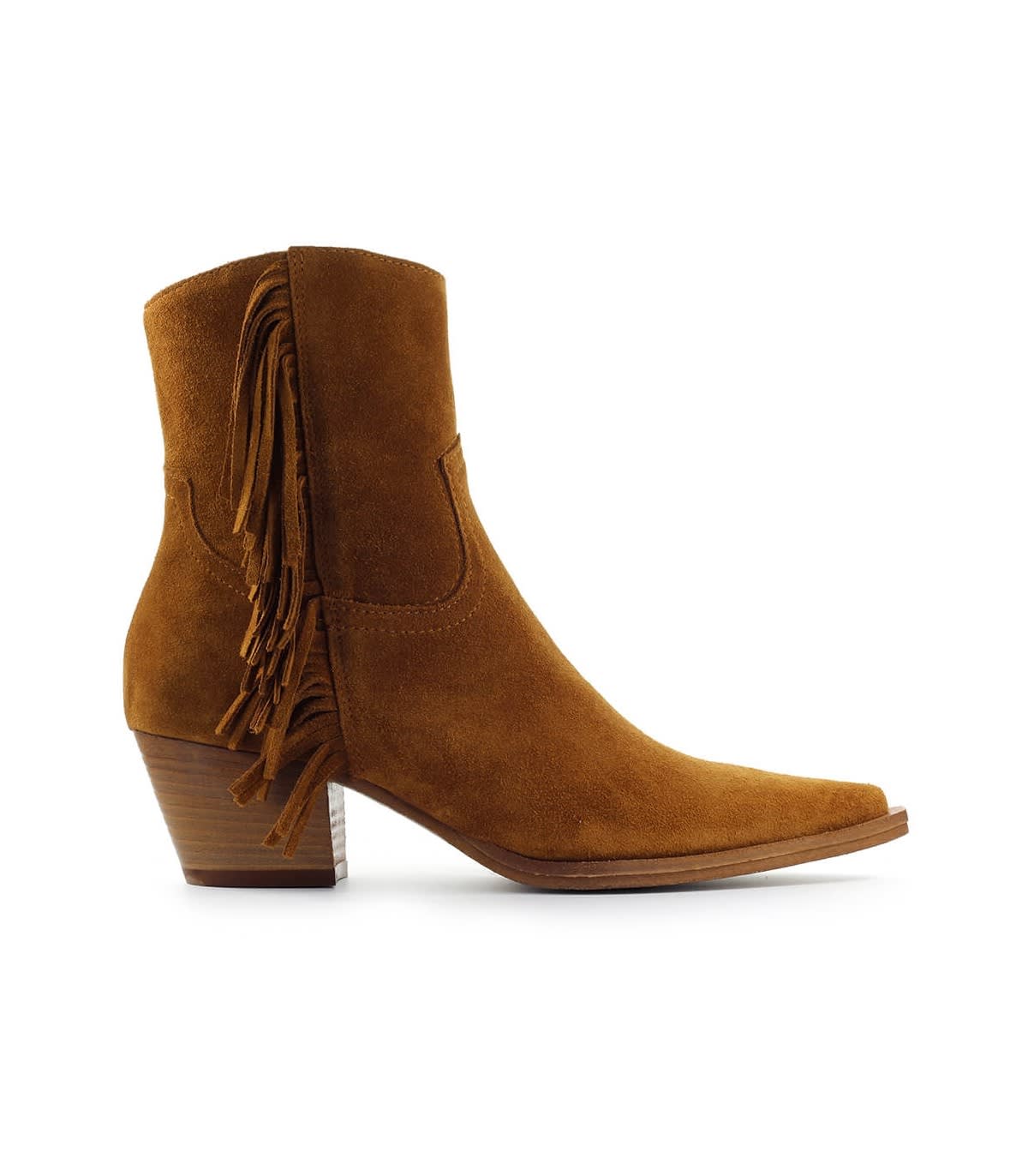 PINKO ZENZERO BROWN ANKLE BOOT WITH FRINGES,11230650
