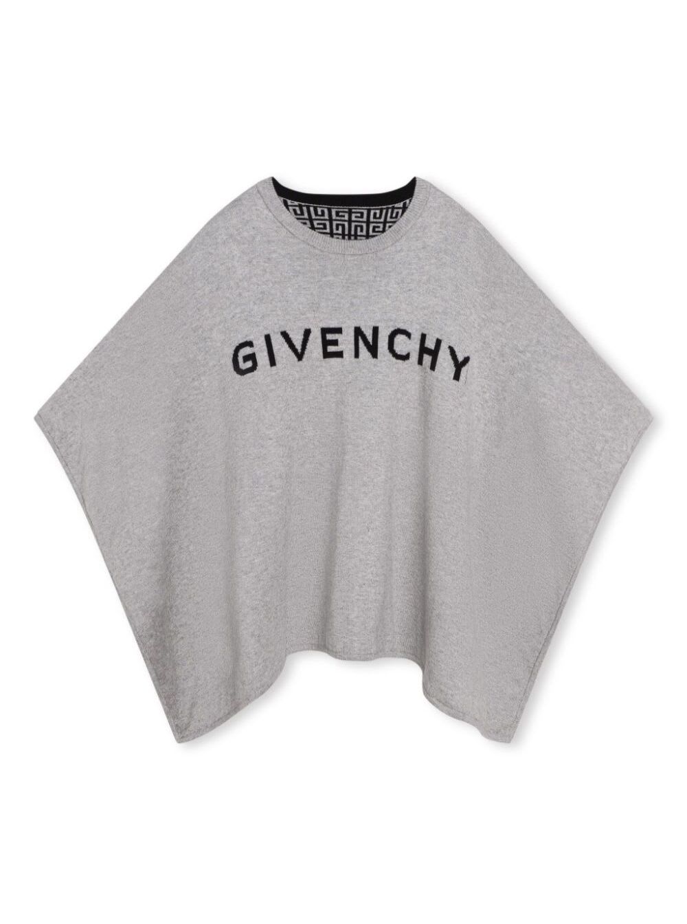Givenchy 4g-motif Round-neck Reversible Cape In Grey