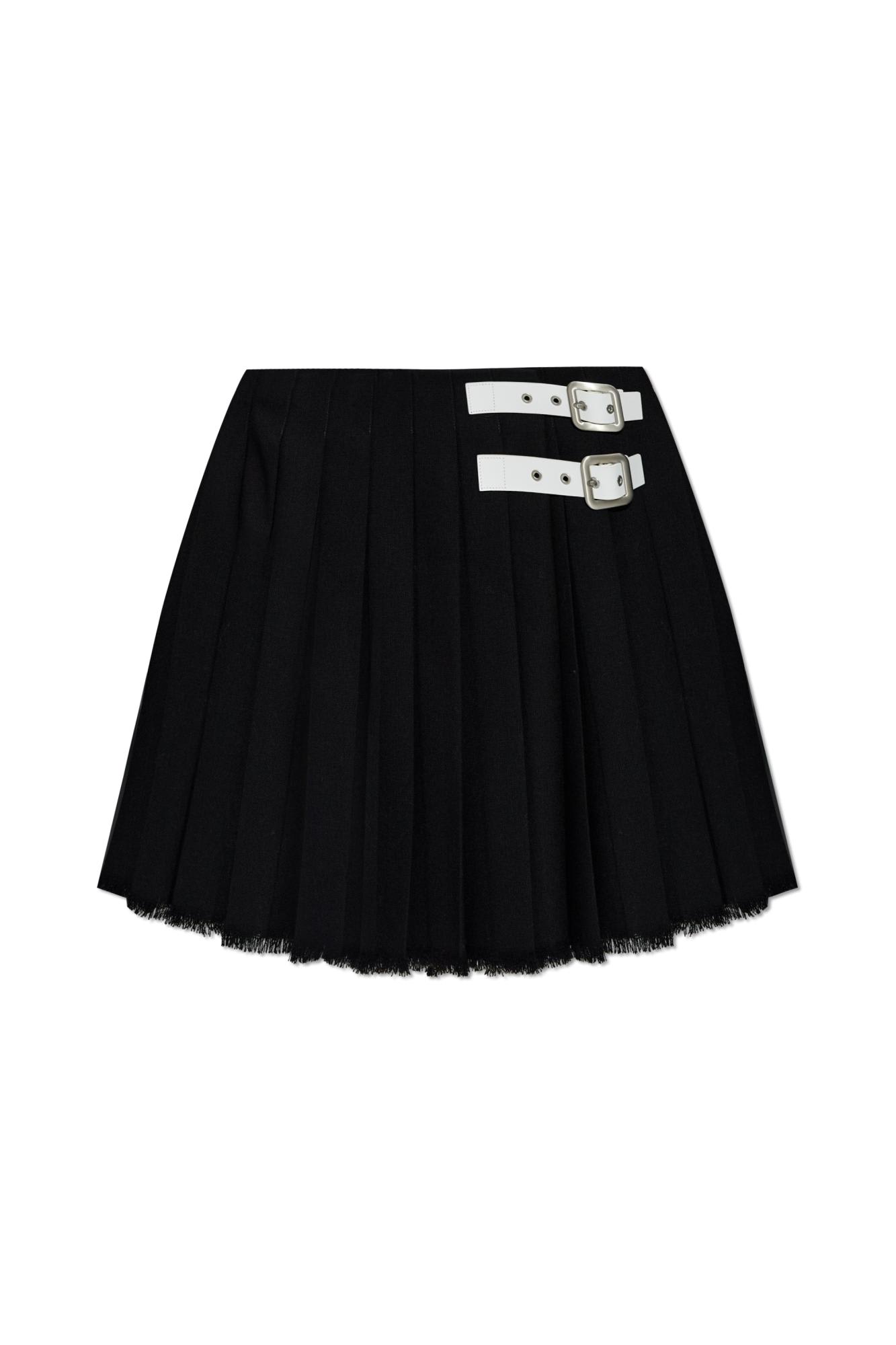 Jil Sander Pleated Skirt With `vintage` Effect In Black